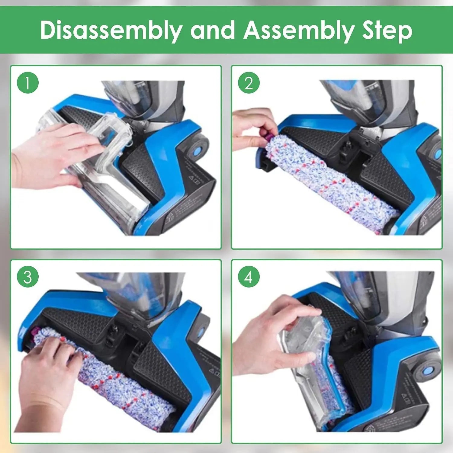 Replacements Compatible with Bissell CrossWave, 3 Multi-Surface Brush Roll 1868 + 3 Vacuum Filter 1866 Vacuum Filter, Compare to Part 1608683, 160-8683, 1608684 Wholesale Hub