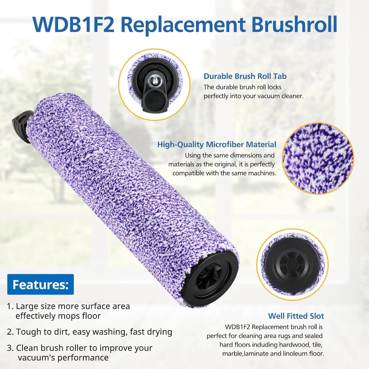 WDB1F2 Replacement Brushroll & Filter Bundle Compatible with Shark Hydrovac WD101 WD201 WD100 WD200 AW201 WD200C WD201C WD101C HydroVac XL 3-in-1 Vacuum Cleaner,Compare Parts WDB1, WDB2, WDFF1, WDFF2 Wholesale Hub