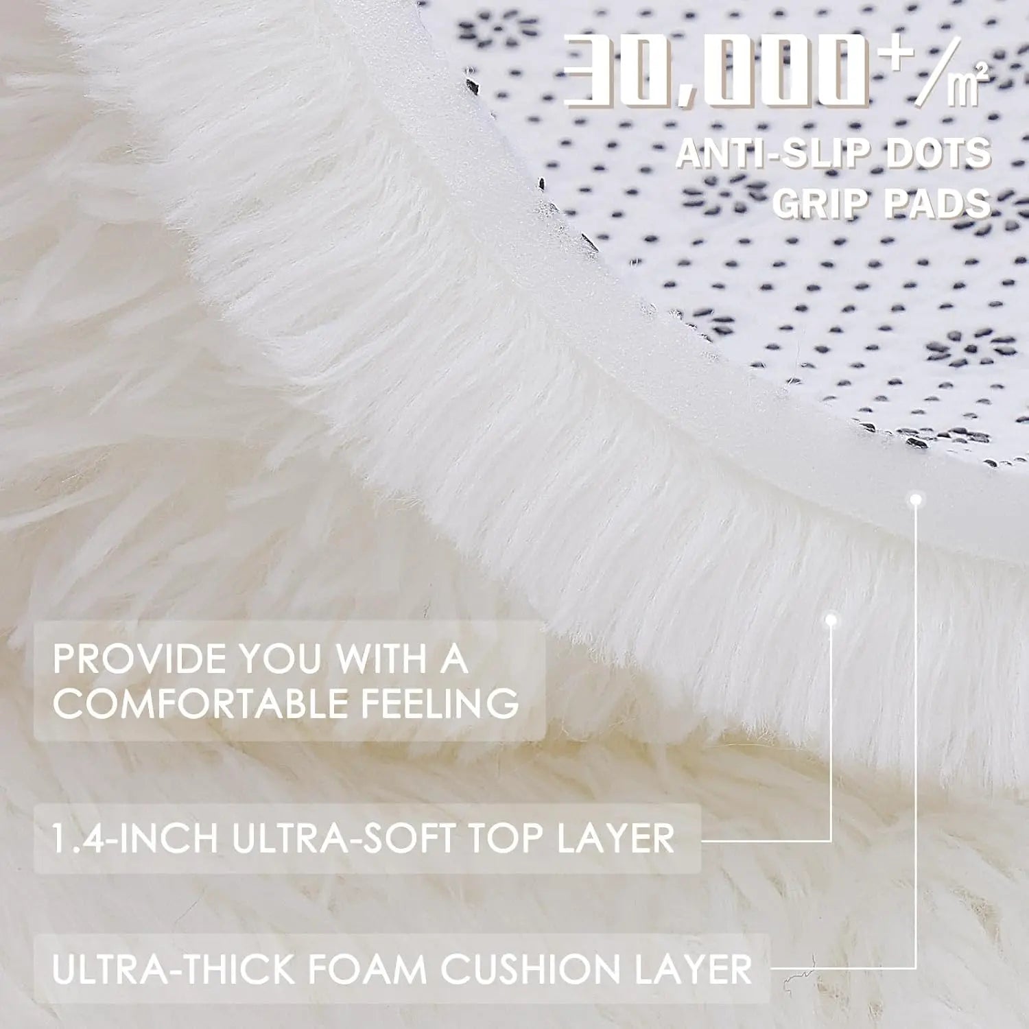 Cream White Round Rugs for Bedroom, 4 Ft Machine Washable Circle Area Rugs for Living Room, Non-Slip Fluffy Carpet for Teen Girls and Boys, Dorms, Nursery Rooms, Home Decor Aesthetic Wholesale Hub