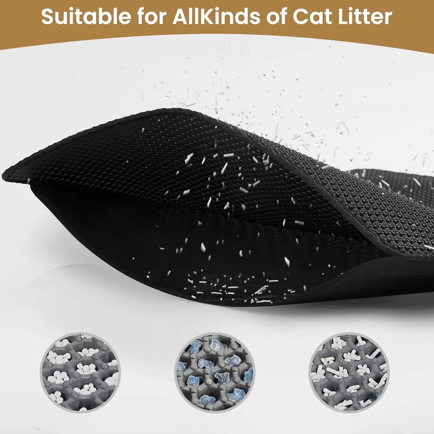 Cat Litter Mat Trapper – 60x45cm Double-Layer Honeycomb Design, Waterproof & Urine-Proof, Traps Litter to Keep Floors Clean Wholesale Hub