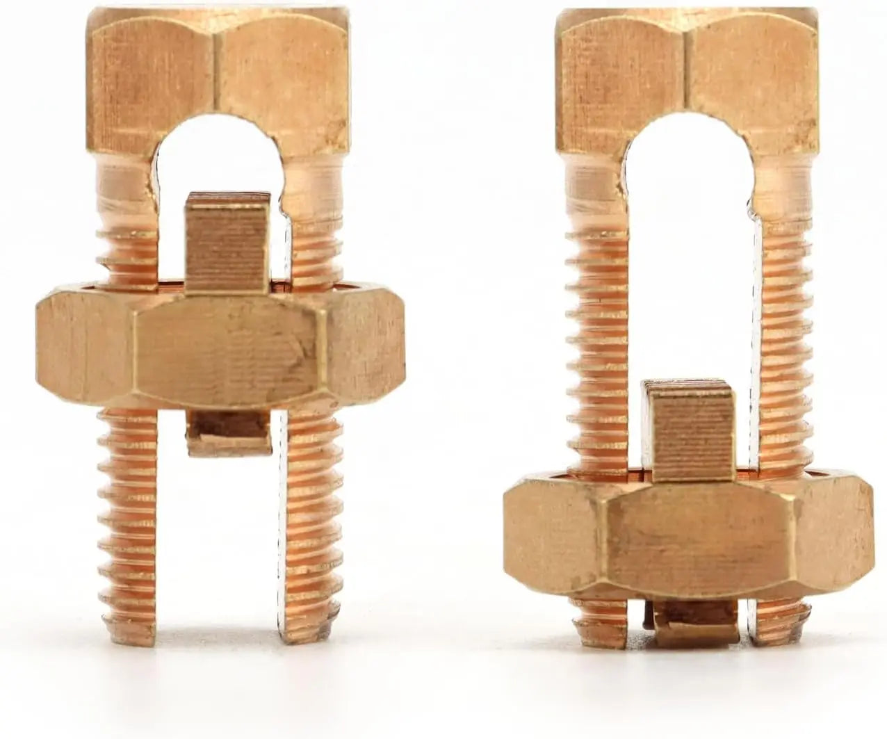 Grounding Split Bolt, 50 Pieces 4 Gauge 8 Gauge High Strength Split Bolt Connectors, Ground Wire Clamp, Solid Copper, for Antenna, Satellite Dish, Cable TV Wholesale Hub