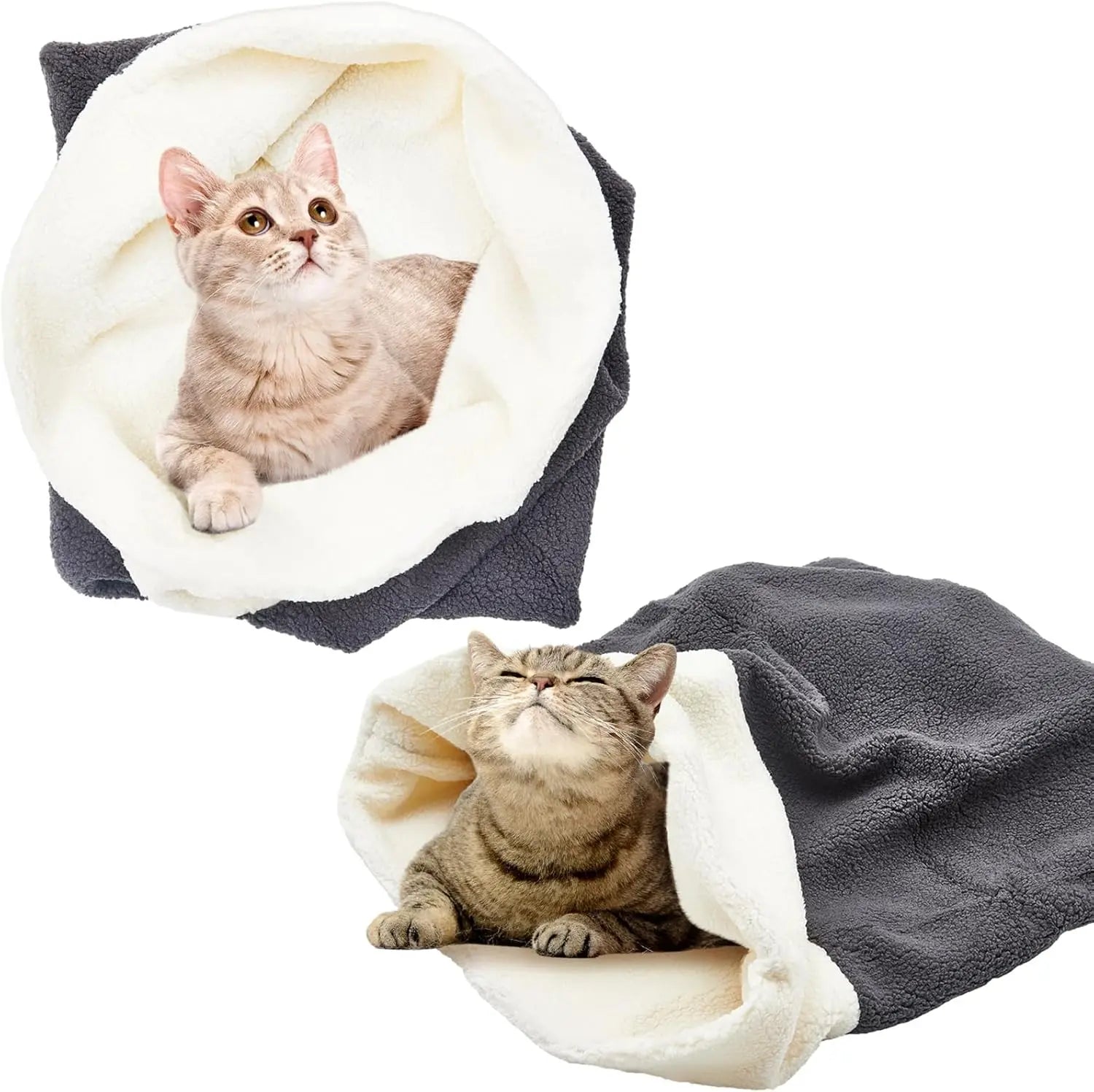 2 Pcs Cat Bed Cave Cat Sleeping Bag Kitten Bed Sack pet Cave Warming Pad Sack PET Mat for Kitten Puppy Small Dogs, 24 x 22 Inch Wholesale Hub