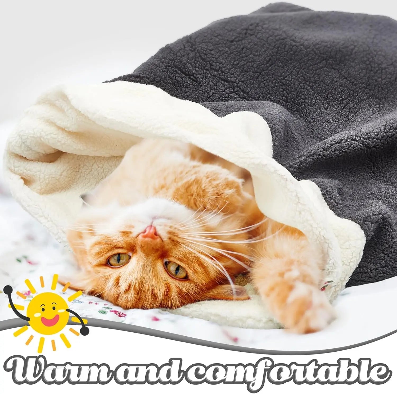 2 Pcs Cat Bed Cave Cat Sleeping Bag Kitten Bed Sack pet Cave Warming Pad Sack PET Mat for Kitten Puppy Small Dogs, 24 x 22 Inch Wholesale Hub