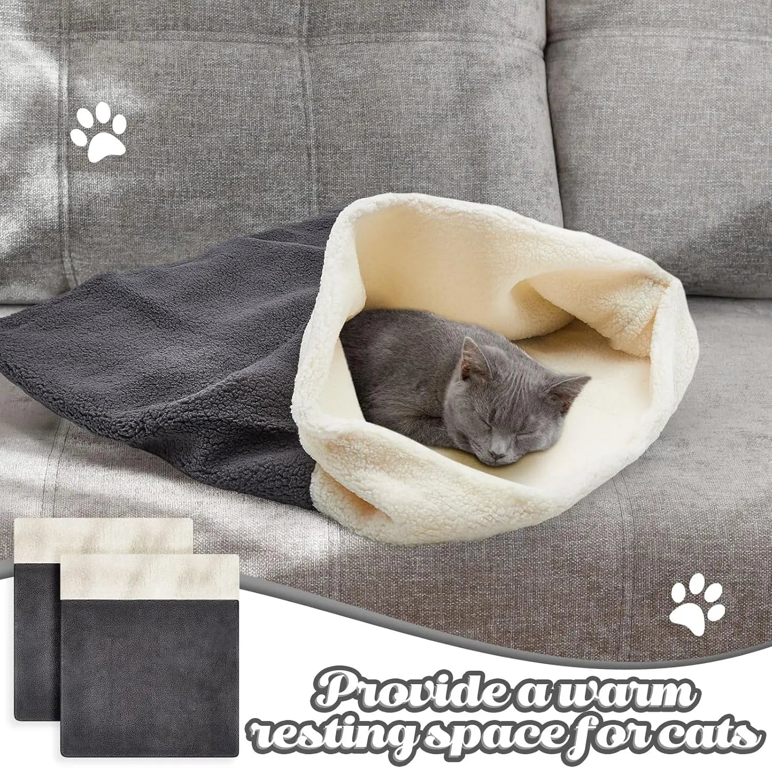 2 Pcs Cat Bed Cave Cat Sleeping Bag Kitten Bed Sack pet Cave Warming Pad Sack PET Mat for Kitten Puppy Small Dogs, 24 x 22 Inch Wholesale Hub