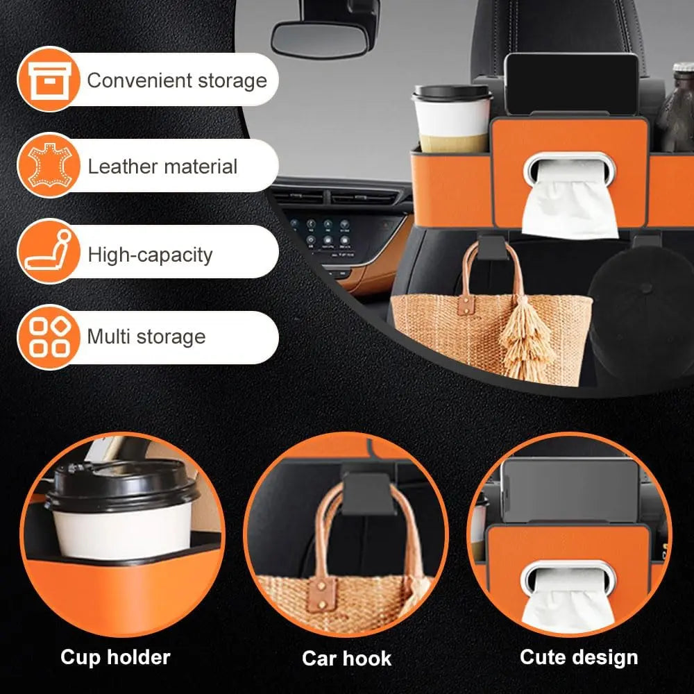 3 In 1 Car Backseat Organizer, 2026 New Multifunctional Back Seat Car Organizer for Hold Phones, Upgrade Car Seat Back Storage Box Keep Your Ride Clean Organized (Black) Wholesale Hub