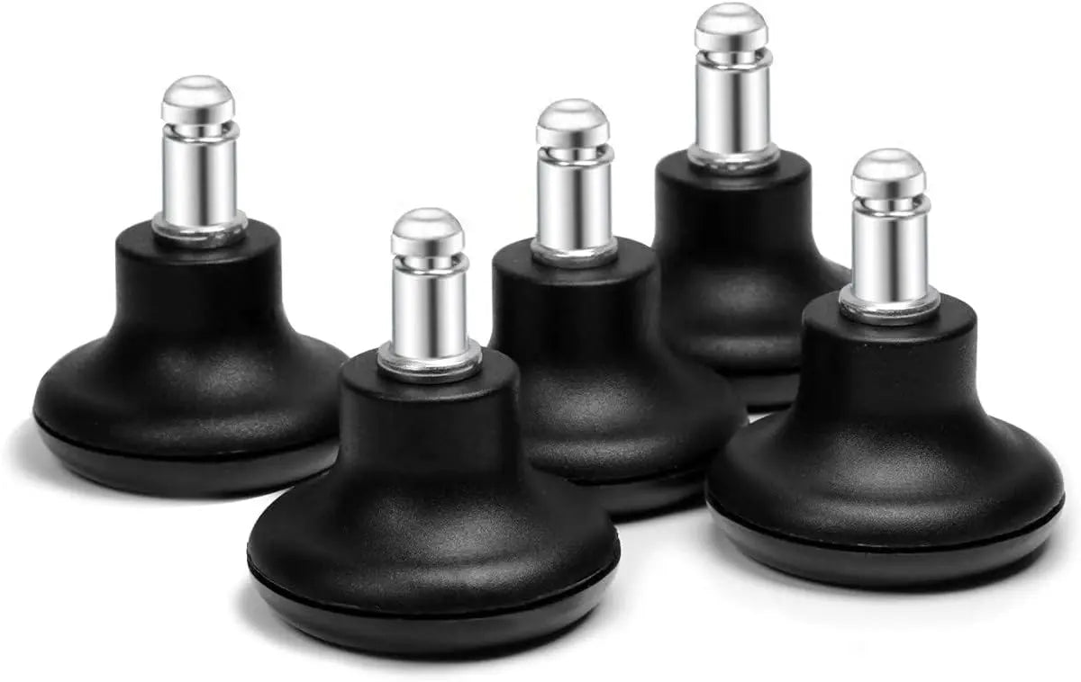 Bell Glides Replacement Office Chair or Stool Swivel Caster Wheels to Fixed Stationary Castors, Low Profile Bell Glides with Soft Rubber Bottom Instead of Self Felt Pads, Chair Feet Wheel Stopper Wholesale Hub
