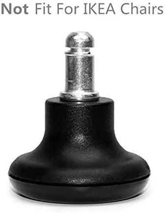 Bell Glides Replacement Office Chair or Stool Swivel Caster Wheels to Fixed Stationary Castors, Low Profile Bell Glides with Soft Rubber Bottom Instead of Self Felt Pads, Chair Feet Wheel Stopper Wholesale Hub