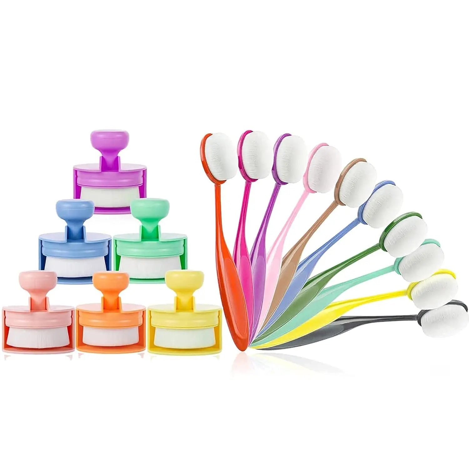 Ink Blending Brushes,Ink Blending Tool -10pcs brush head width 0.86 inch oval brush and 6 pcs brush head width 2.04 inch flat top mixed ink brush for Card Making Wholesale Hub