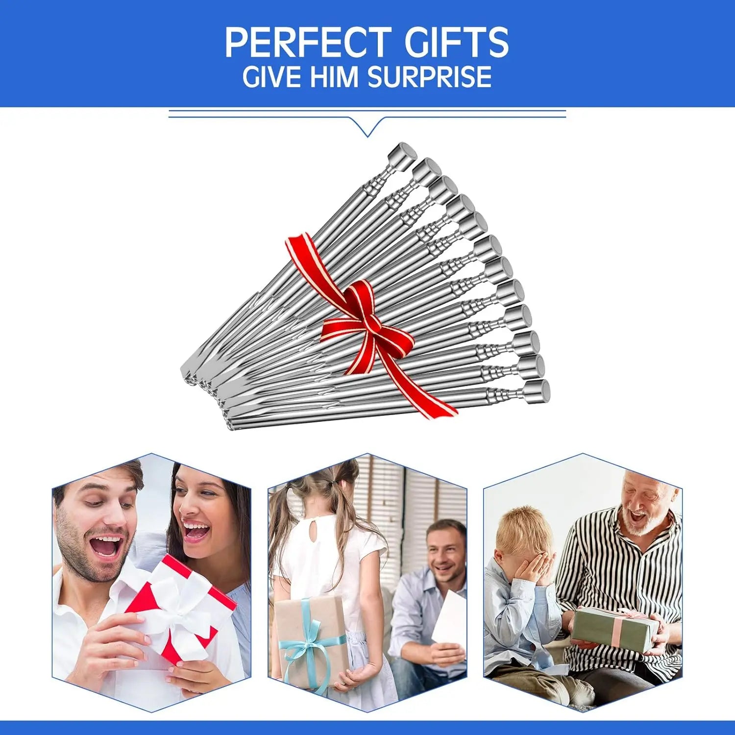 12 Pieces Telescoping Magnet Pickup Tools in 2 Lb Magnetic Stick Gadget with Pocket Clip Magnet Tool to Retrieve Screws Nuts Pins for Men Birthday, Father's Day, Valentine Wholesale Hub