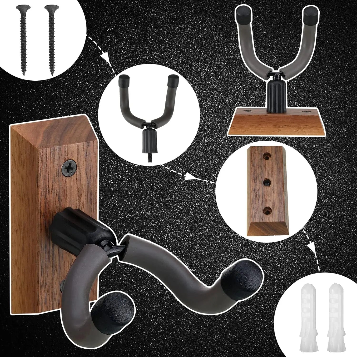 Crossbow Hanger for Wall Vertical Gun Rack Wall Mount Hardwood Gun Holder Compound Bow Hanger Holder Displays Rack Shotgun Hooks Rifle Storage Securely Holds Airsoft Firearm Wholesale Hub