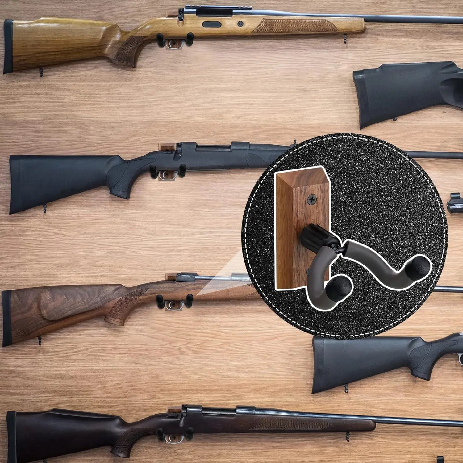 Crossbow Hanger for Wall Vertical Gun Rack Wall Mount Hardwood Gun Holder Compound Bow Hanger Holder Displays Rack Shotgun Hooks Rifle Storage Securely Holds Airsoft Firearm Wholesale Hub