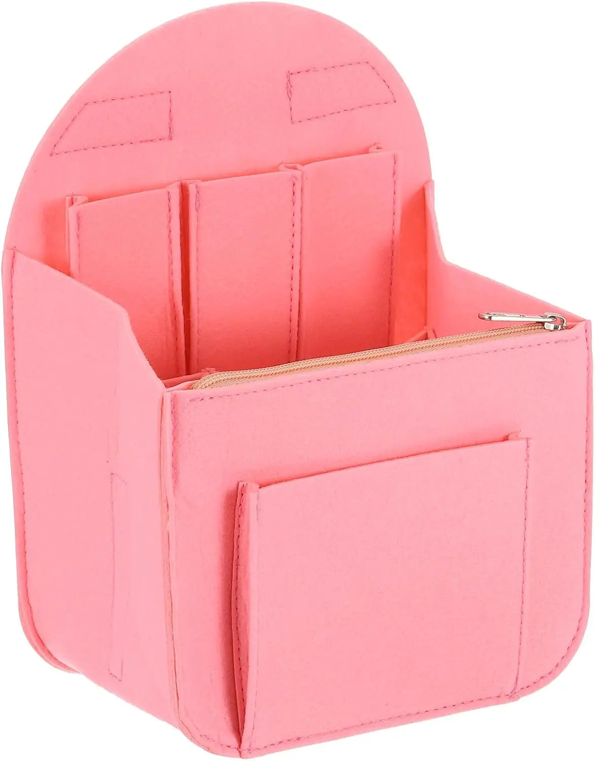 Purse Organizer Insert, Portable Felt Organizer Bags with Metal Zipper Multiple Compartments Purse Liner for Backpack Rucksack Handbag Shoulder Bag (7.7" x 5" x 11", Pink) Wholesale Hub