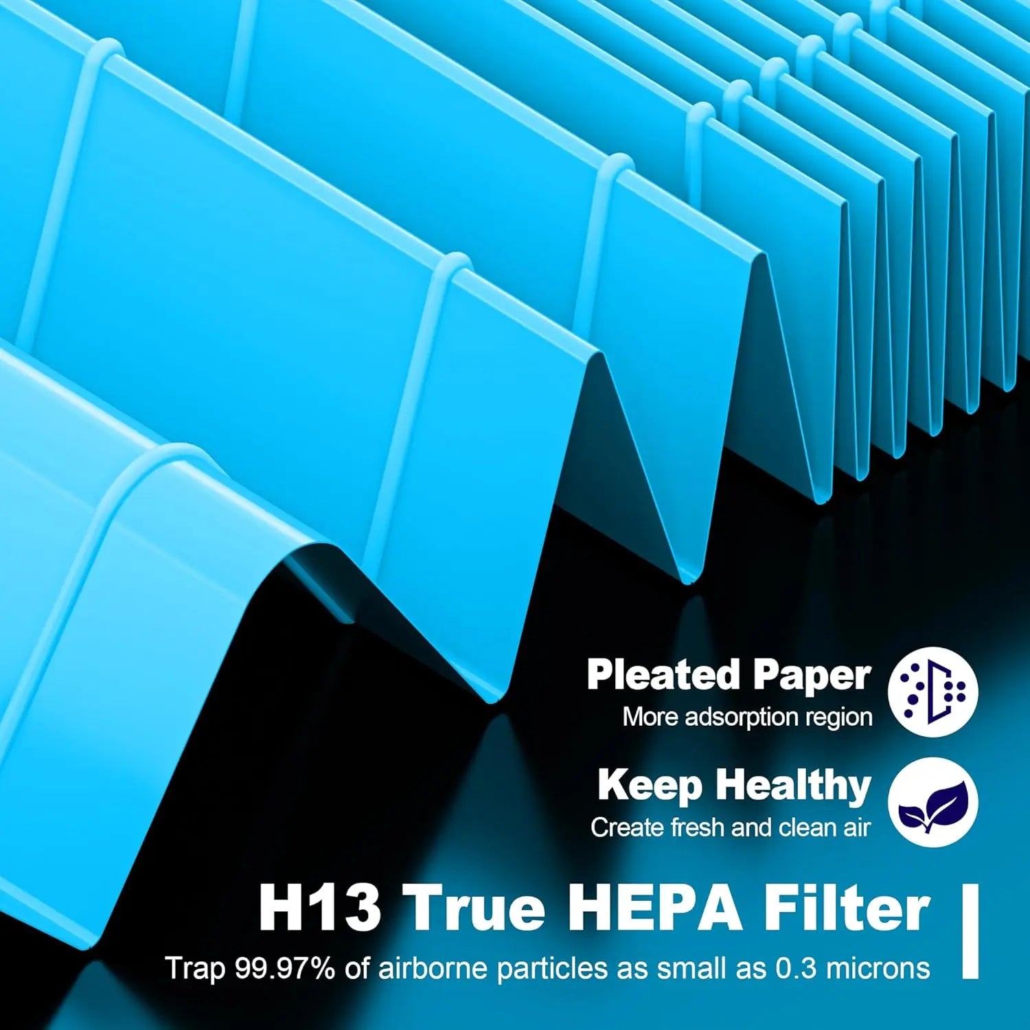 MK01 & MK06 True HEPA Filter Replacement Compatible with Aroeve MK01, MK06, ToLife TZ-K1 and Kloudi DH-JH01 Air Purifier, Standard Version, Blue, 2 Pack Wholesale Hub
