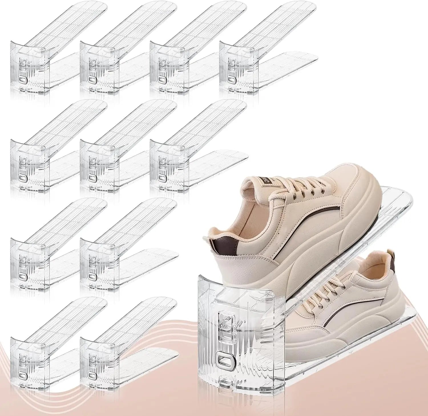 Shoe Slots Organizer for Closet,12PACK Shoe Stacker Shoe Rack Organizer for Closet Space Saver Storage Shoe Holder Organization(Transparent) Wholesale Hub