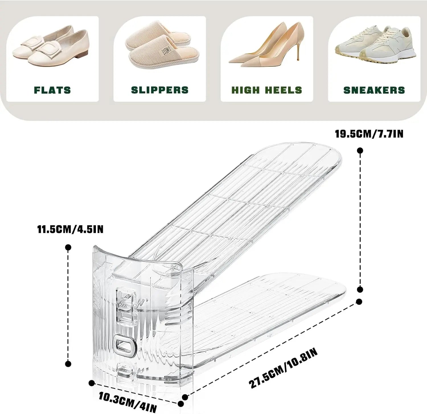 Shoe Slots Organizer for Closet,12PACK Shoe Stacker Shoe Rack Organizer for Closet Space Saver Storage Shoe Holder Organization(Transparent) Wholesale Hub