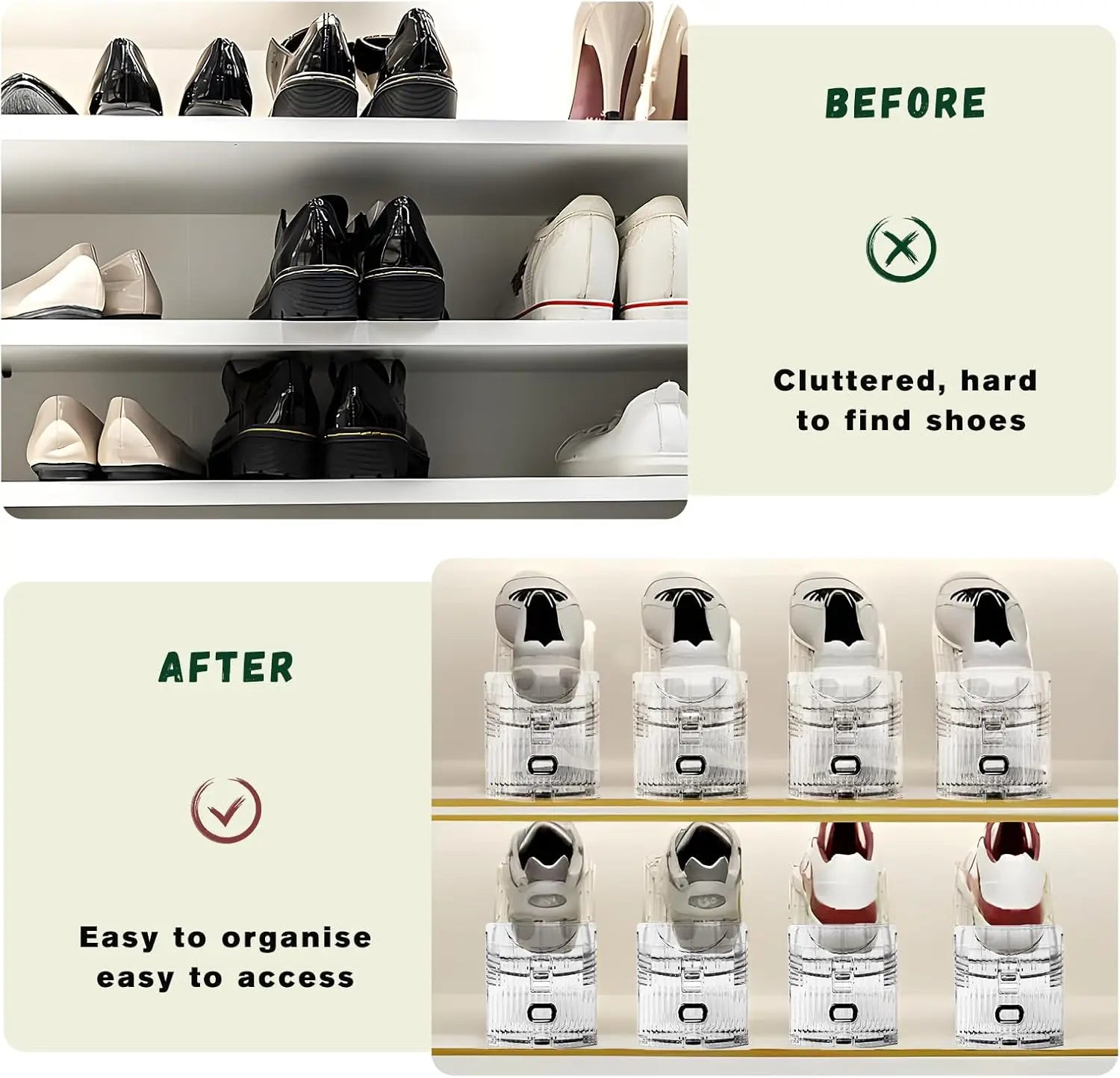 Shoe Slots Organizer for Closet,12PACK Shoe Stacker Shoe Rack Organizer for Closet Space Saver Storage Shoe Holder Organization(Transparent) Wholesale Hub
