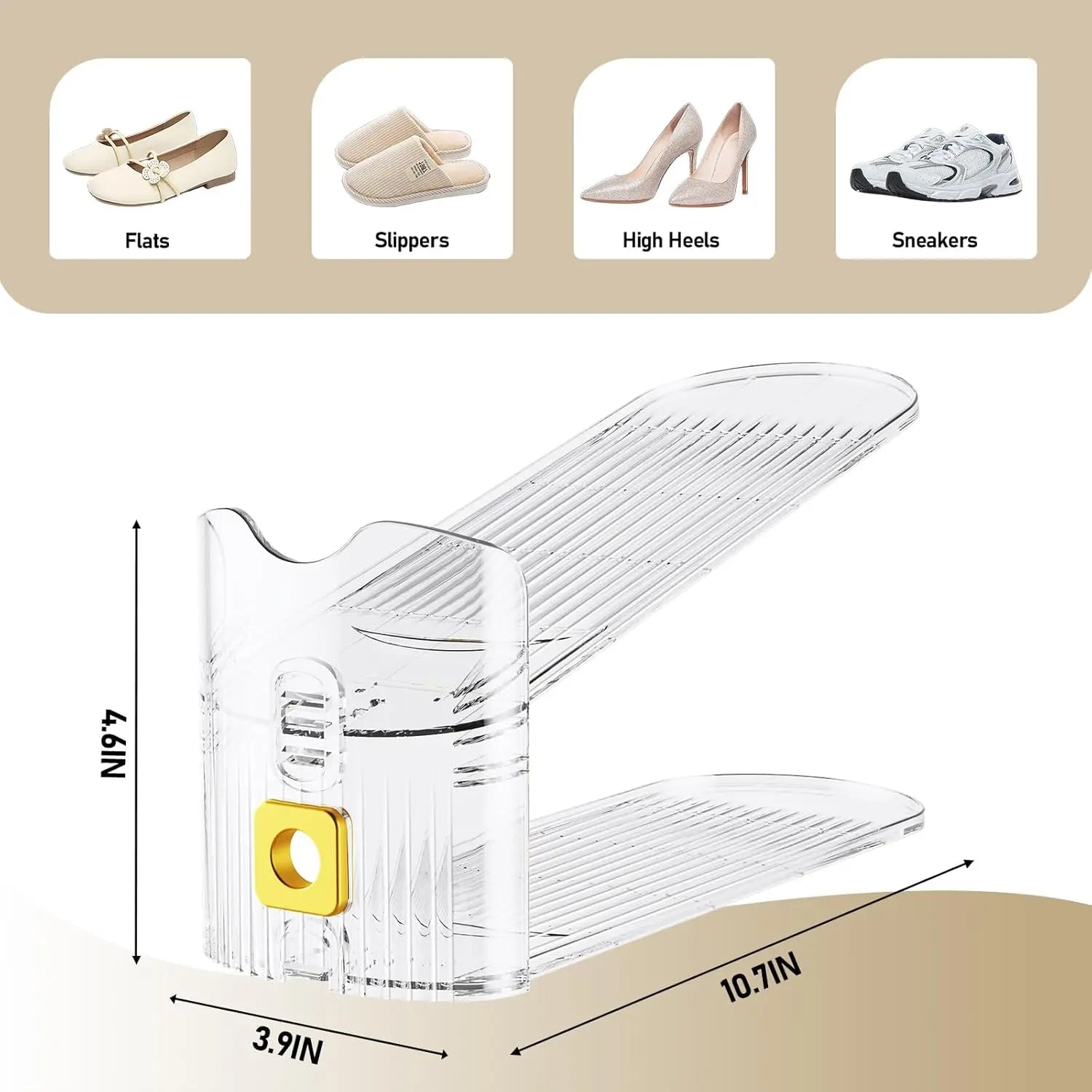 Shoe Slots Organizer for Closet, Shoe Stacker Organizer Double Layer Stack Shoe Rack, Shoe Display Shelf 50% Space Saver Storage Holder for Closet, 12PACK Wholesale Hub