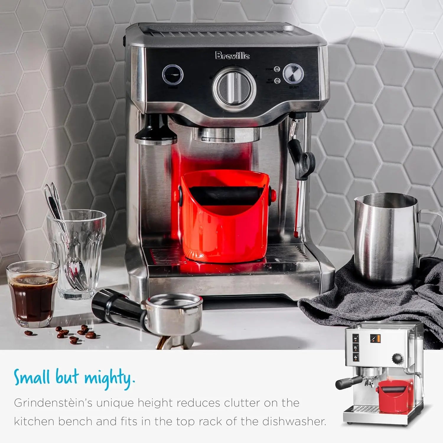 Grindenstèin Sturdy, Compact, Modern Space-Saving Espresso Coffee Grind Knock Box - Black Wholesale Hub