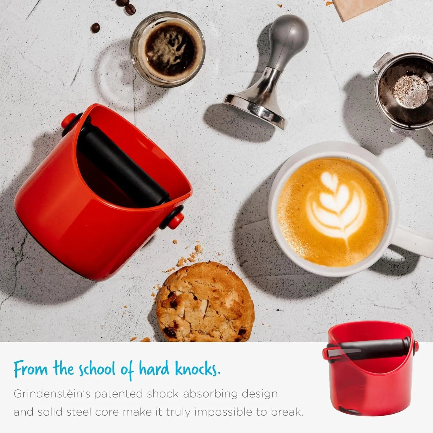 Grindenstèin Sturdy, Compact, Modern Space-Saving Espresso Coffee Grind Knock Box - Black Wholesale Hub