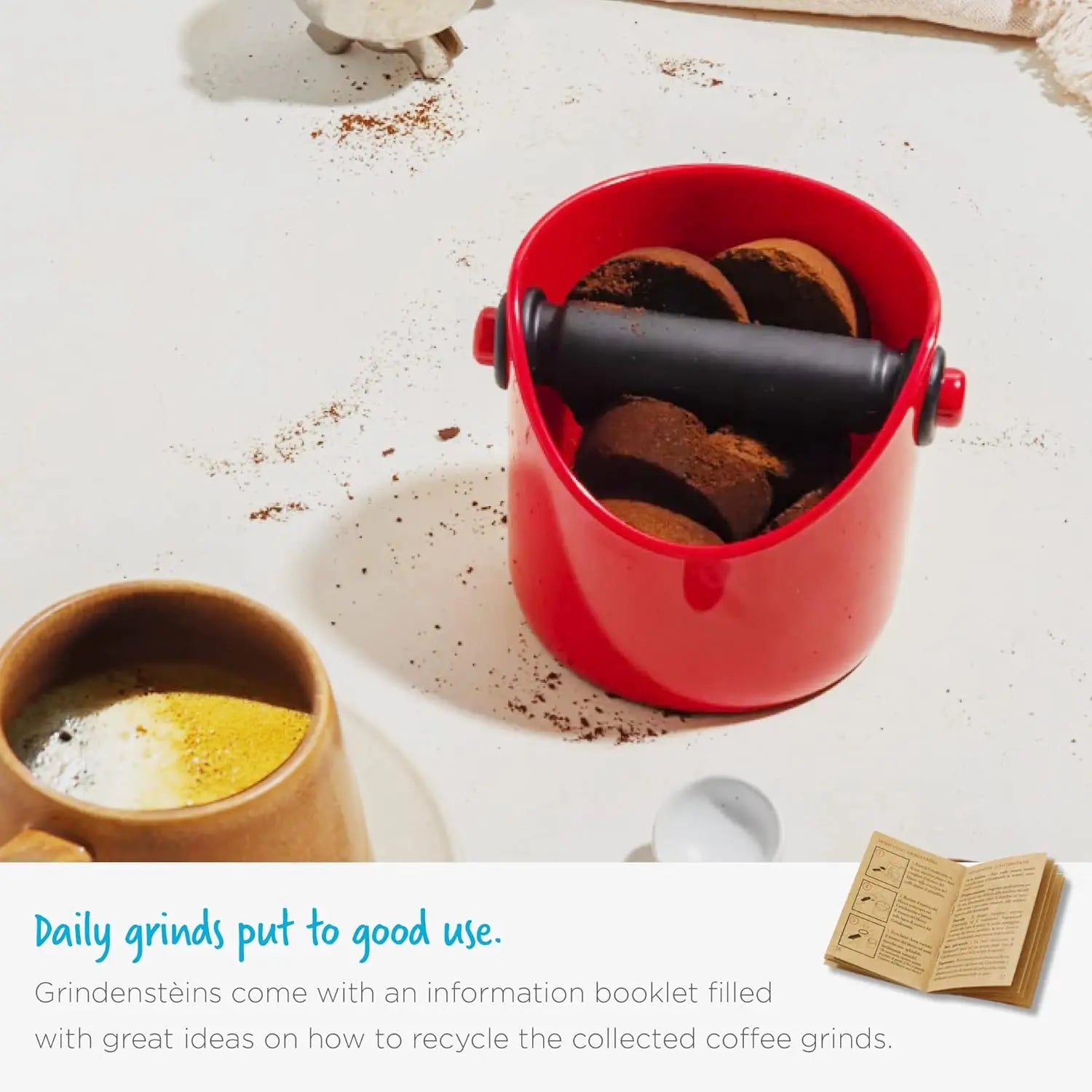 Grindenstèin Sturdy, Compact, Modern Space-Saving Espresso Coffee Grind Knock Box - Black Wholesale Hub