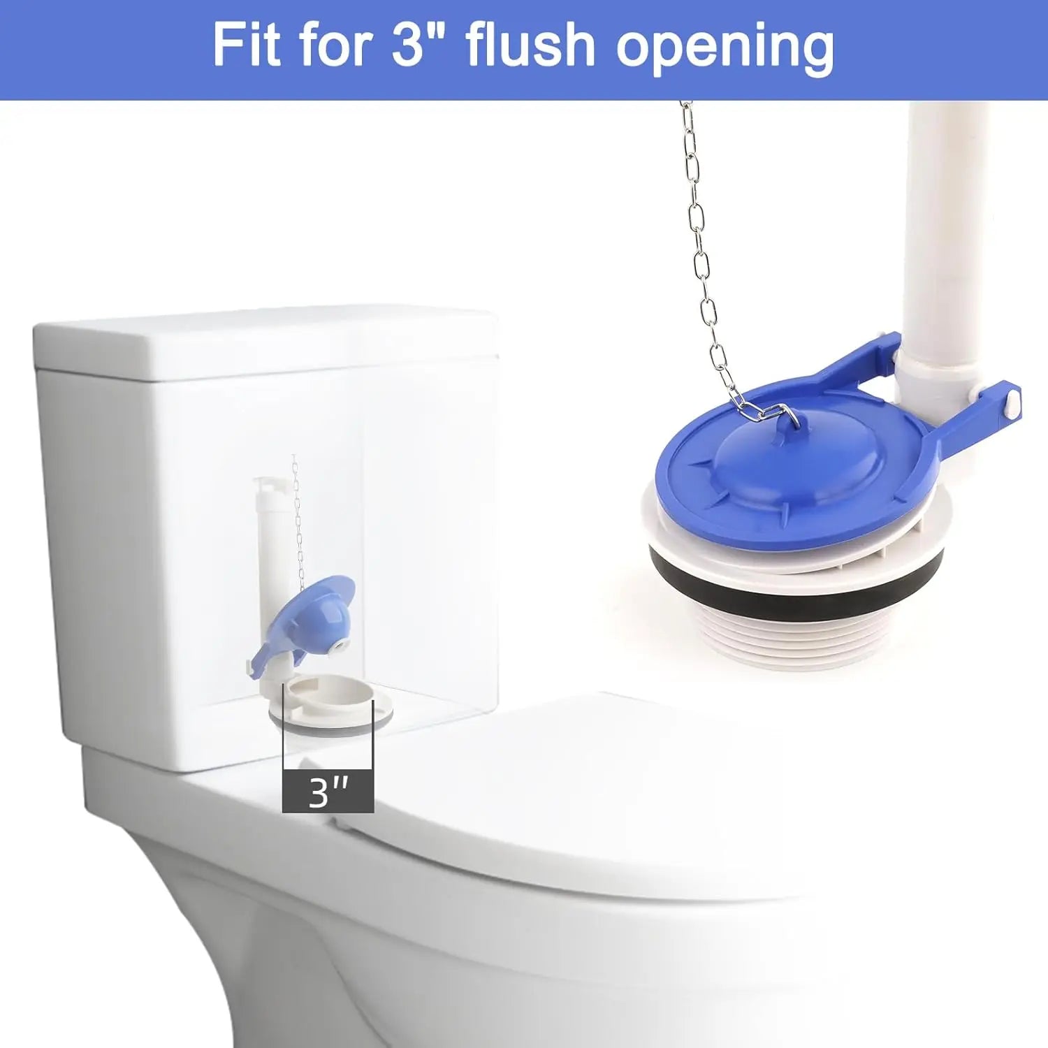 Large 3-Inch Toilet Flapper with Toilet Handle Replacement Compatible with TOTO THU068#CP Trip Lvr Wholesale Hub