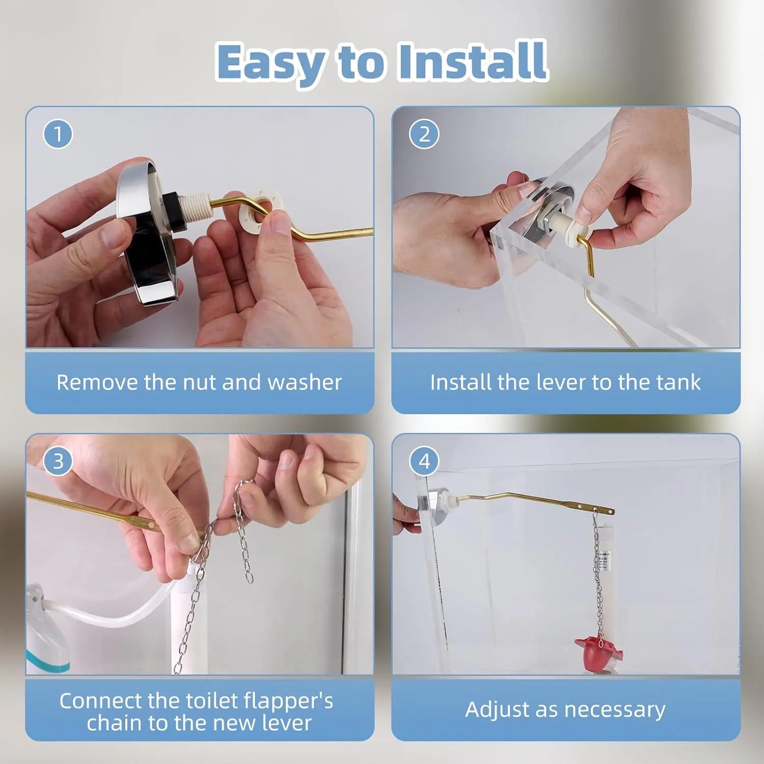 Large 3-Inch Toilet Flapper with Toilet Handle Replacement Compatible with TOTO THU068#CP Trip Lvr Wholesale Hub