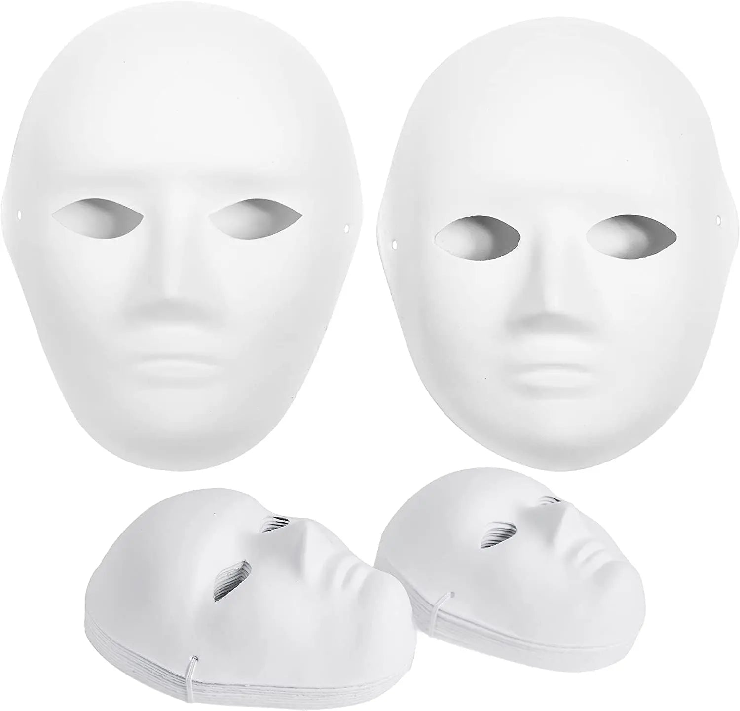 (30+16PCS) Paper Mache Masks & Cat Mask White Blank for Party, Cosplay, Artistic Projects, Theater, Halloween, Masquerade Parties, Classroom Art Wholesale Hub