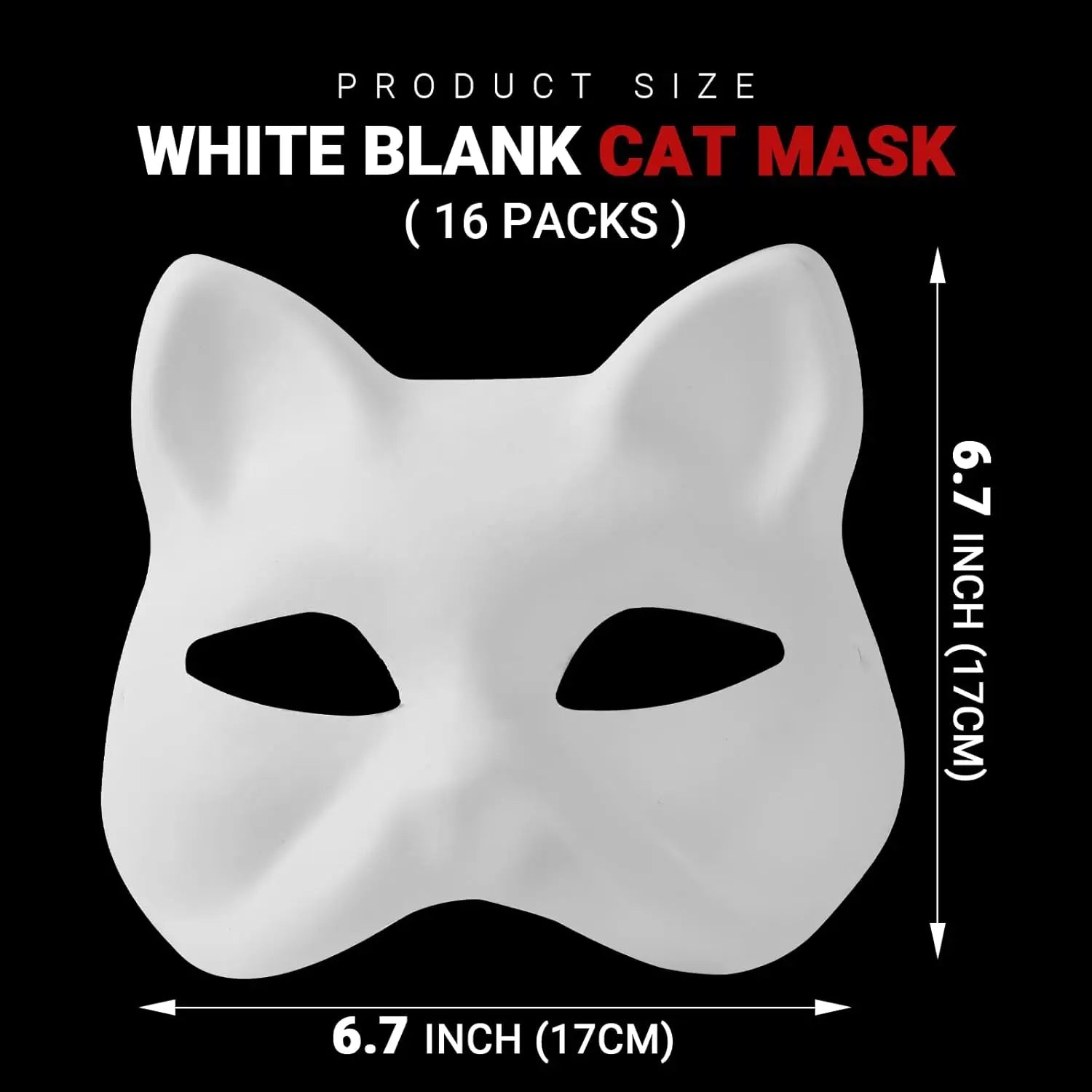 (30+16PCS) Paper Mache Masks & Cat Mask White Blank for Party, Cosplay, Artistic Projects, Theater, Halloween, Masquerade Parties, Classroom Art Wholesale Hub