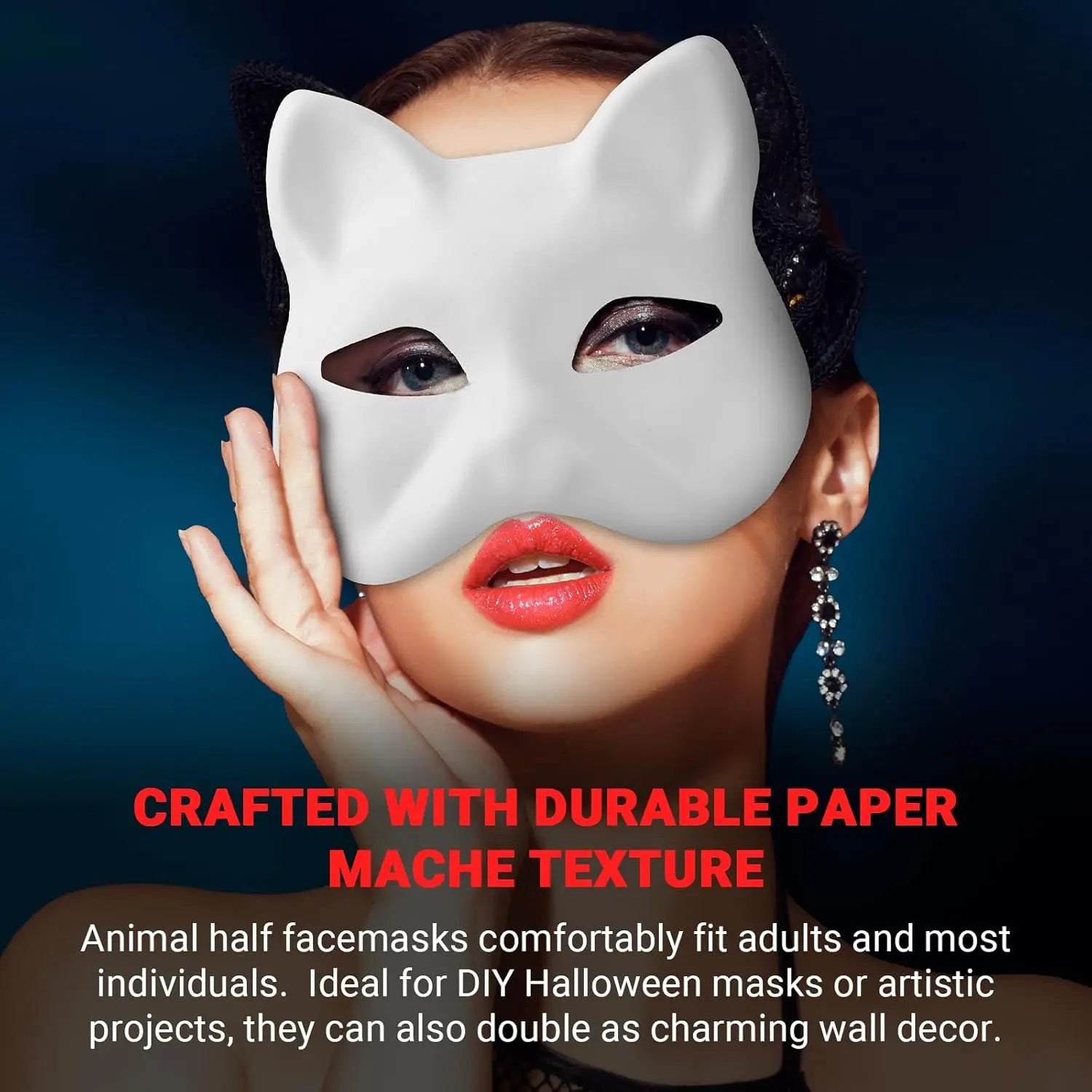 (30+16PCS) Paper Mache Masks & Cat Mask White Blank for Party, Cosplay, Artistic Projects, Theater, Halloween, Masquerade Parties, Classroom Art Wholesale Hub
