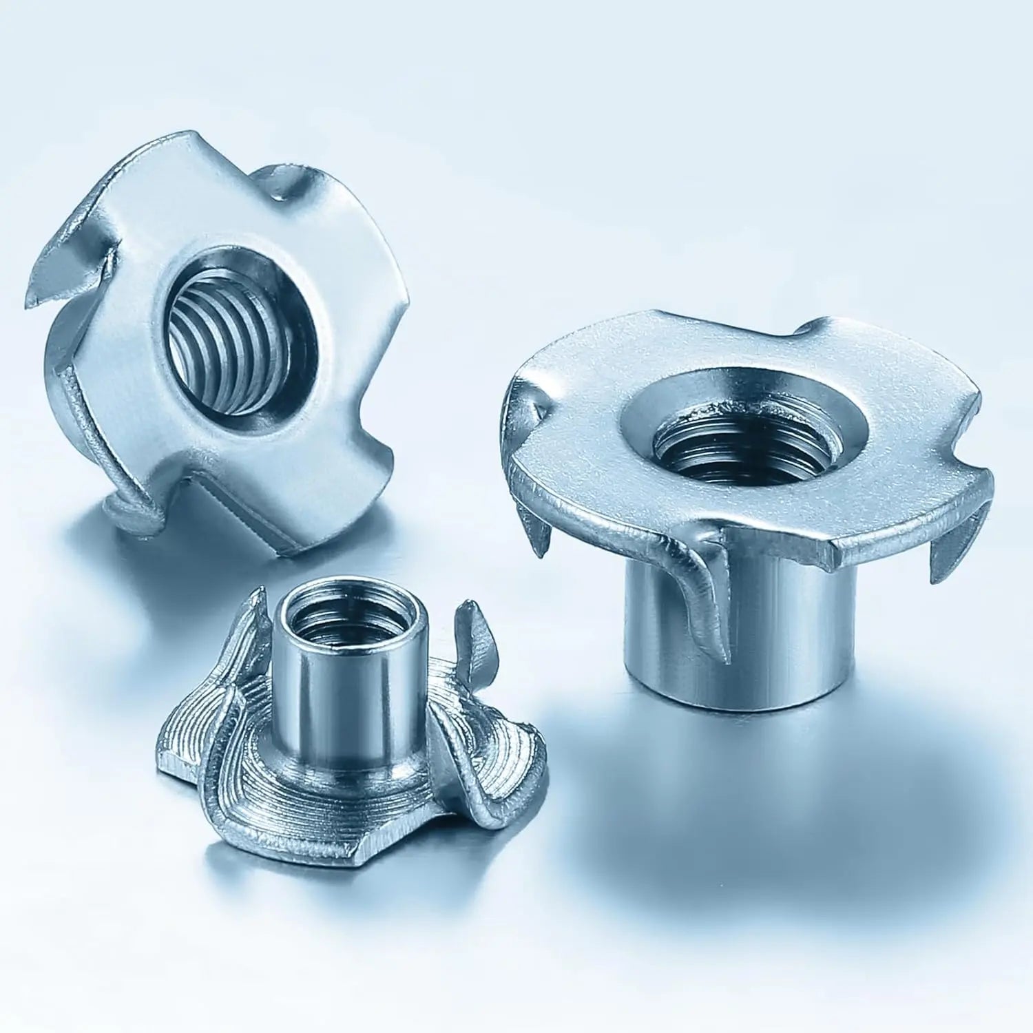 T-Nuts 1/4 * 20 (100 pcs), zinc Plated Steel, for Wood, Climbing Holds and cabinets Wholesale Hub