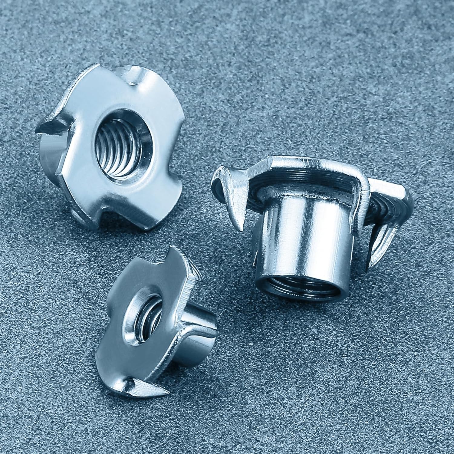 T-Nuts 1/4 * 20 (100 pcs), zinc Plated Steel, for Wood, Climbing Holds and cabinets Wholesale Hub