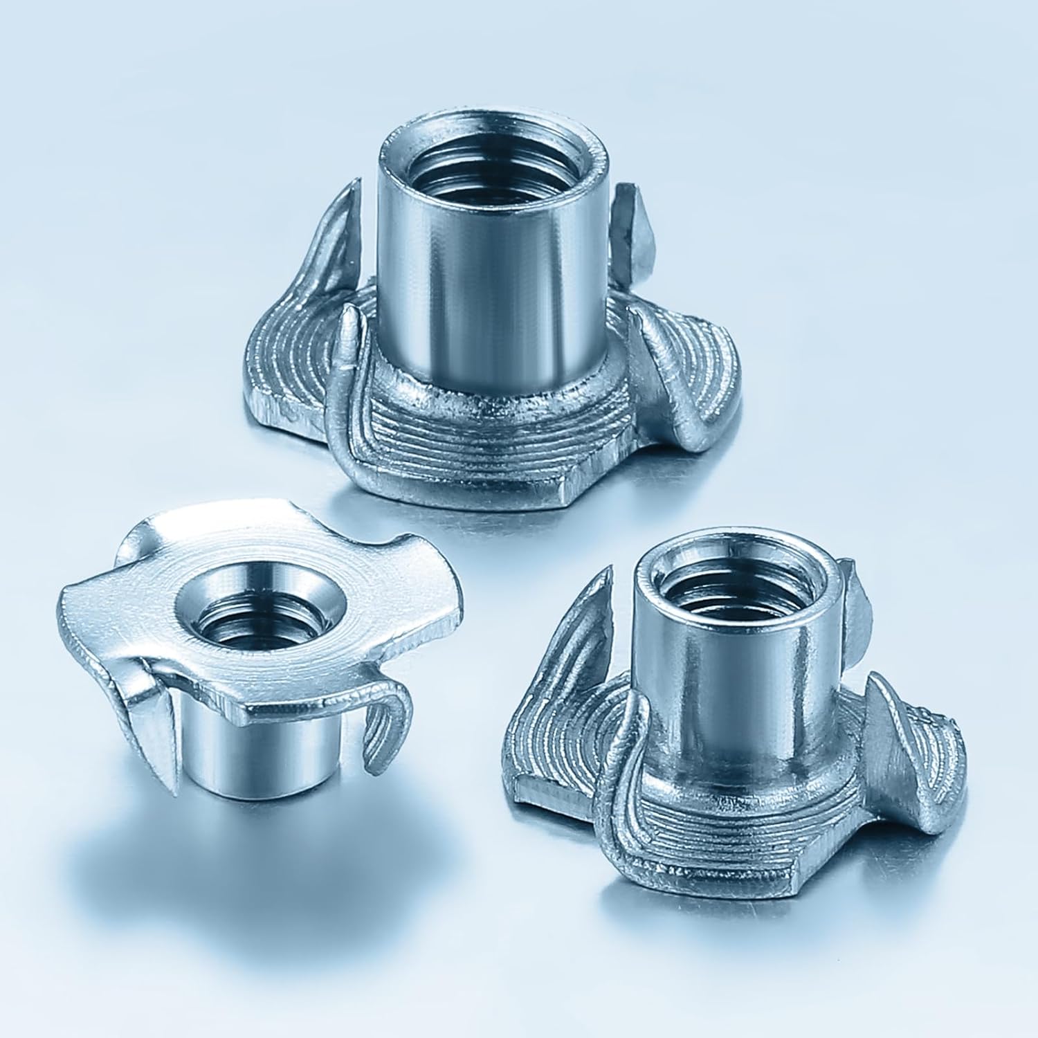 T-Nuts 1/4 * 20 (100 pcs), zinc Plated Steel, for Wood, Climbing Holds and cabinets Wholesale Hub