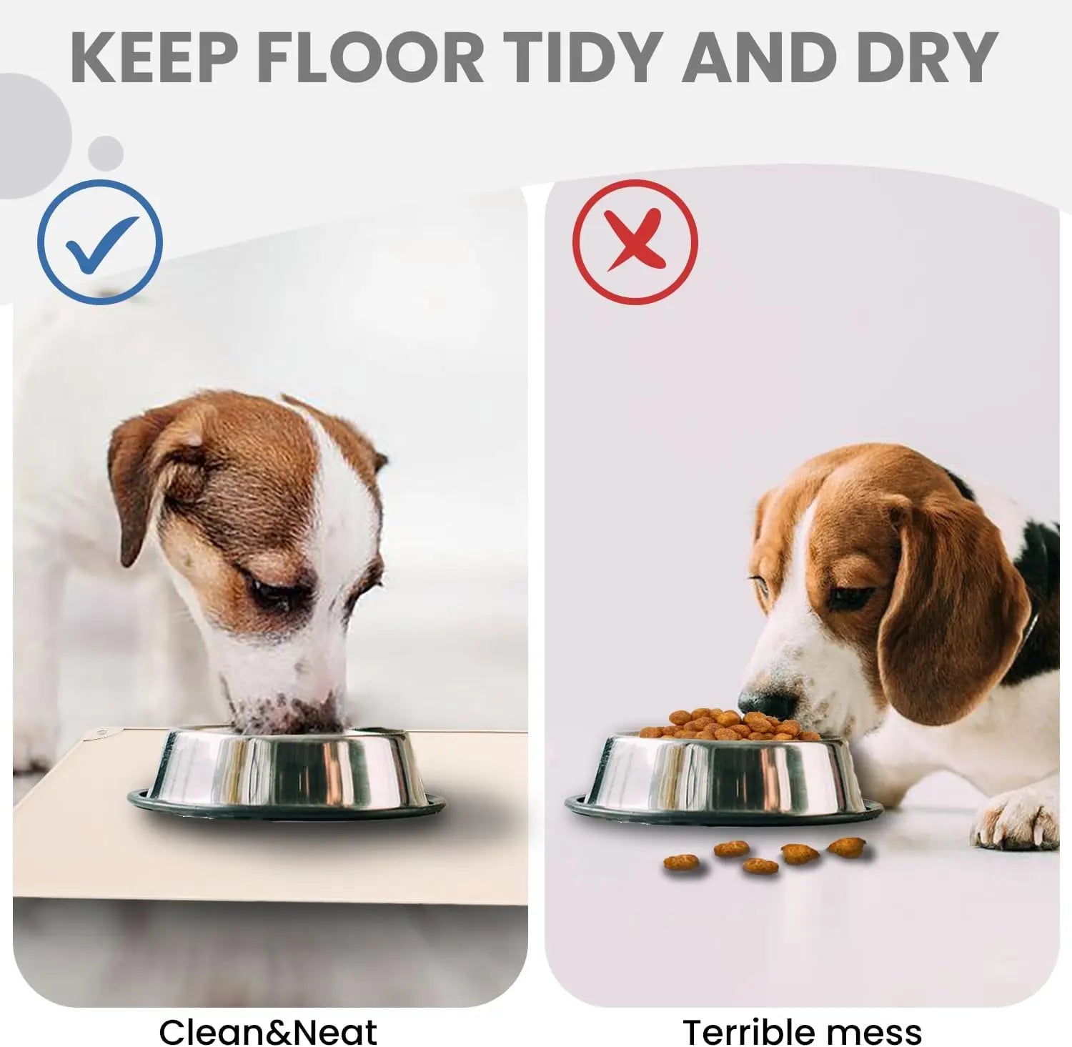 Non-Slip Waterproof Pet Feeding Mat, 20x12 Inch - Silicone Dog & Cat Food Mat with Raised Edge to Stop Food Spills and Water Spills - Dishwasher Safe, Easy Clean Wholesale Hub