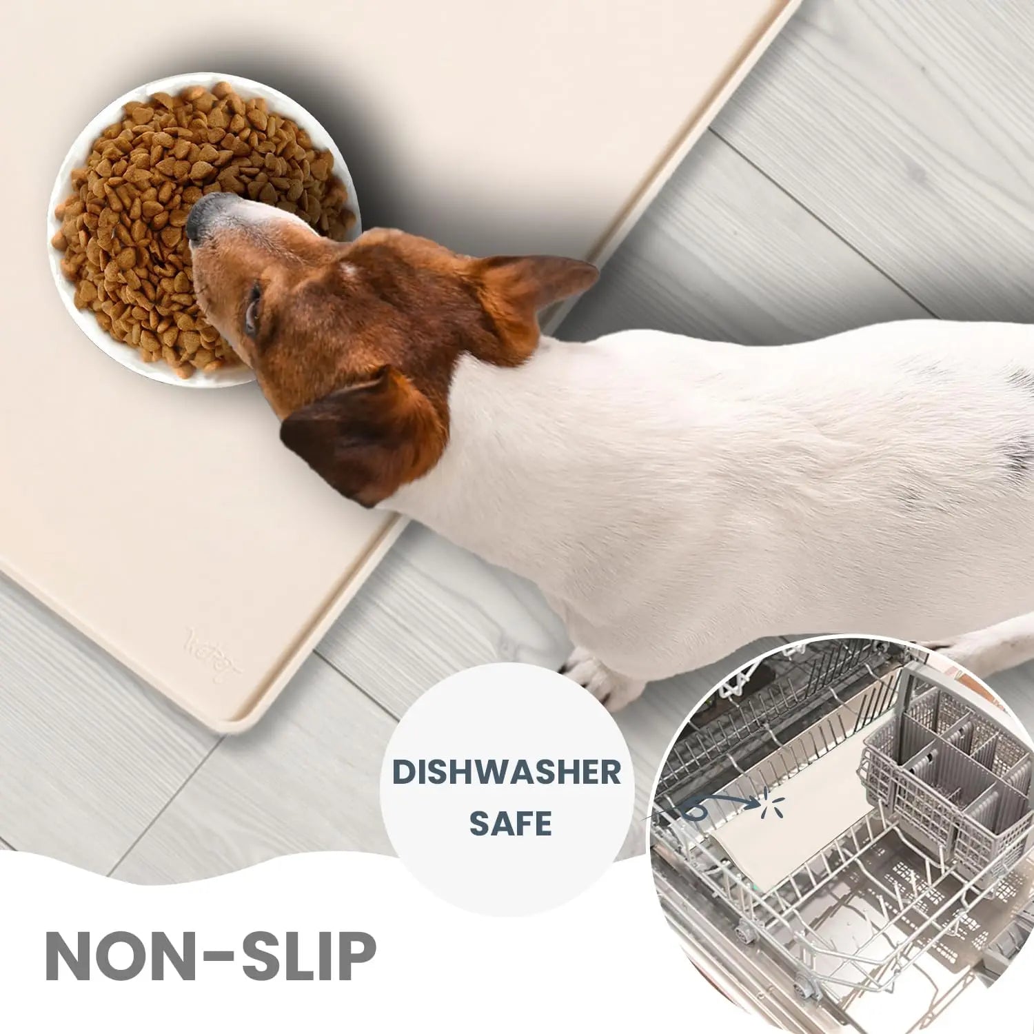 Non-Slip Waterproof Pet Feeding Mat, 20x12 Inch - Silicone Dog & Cat Food Mat with Raised Edge to Stop Food Spills and Water Spills - Dishwasher Safe, Easy Clean Wholesale Hub