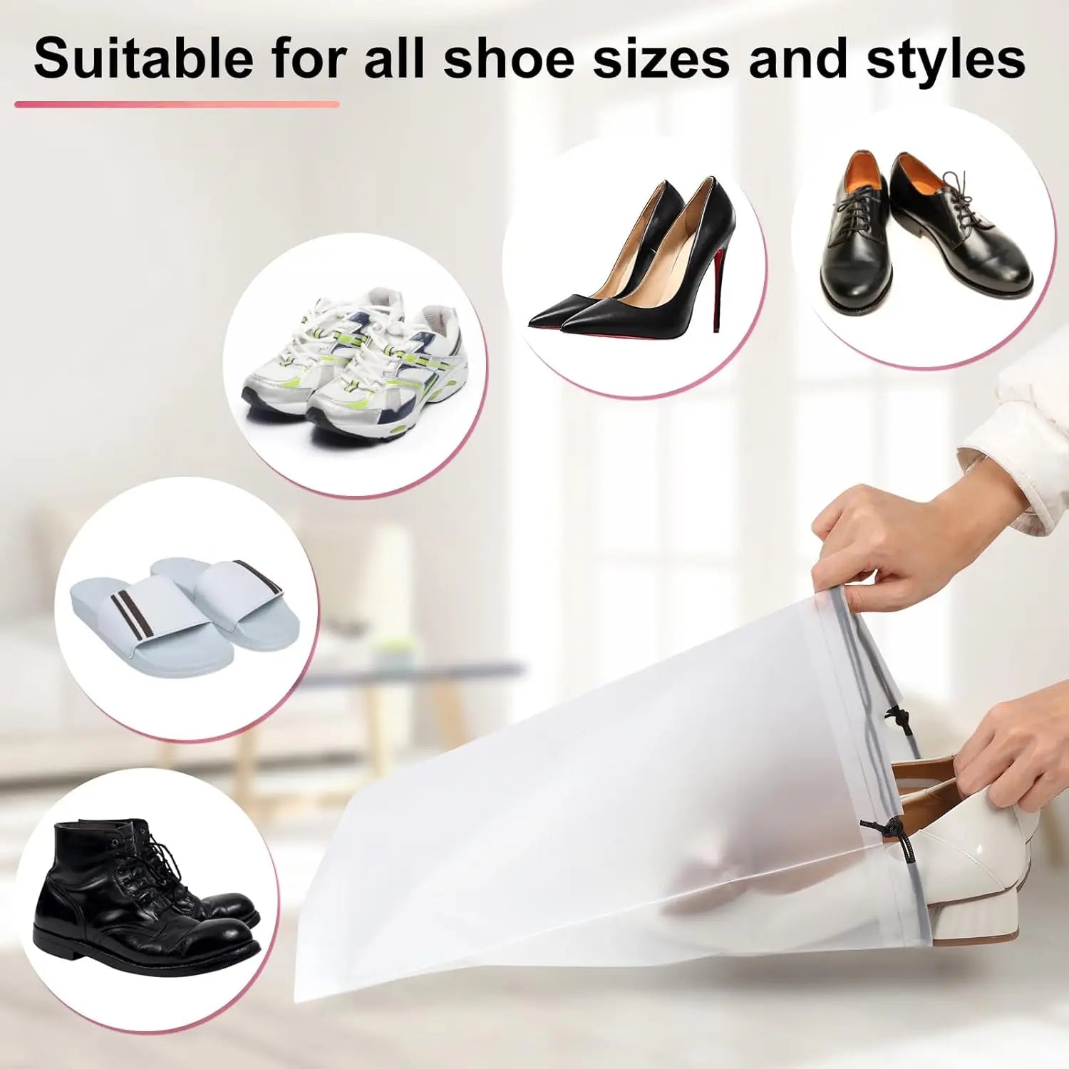 18 Pack Shoe Bags - 11.8in x 15.7in, Storage Bags for Packing, Travel Essentials for Men and Women Wholesale Hub