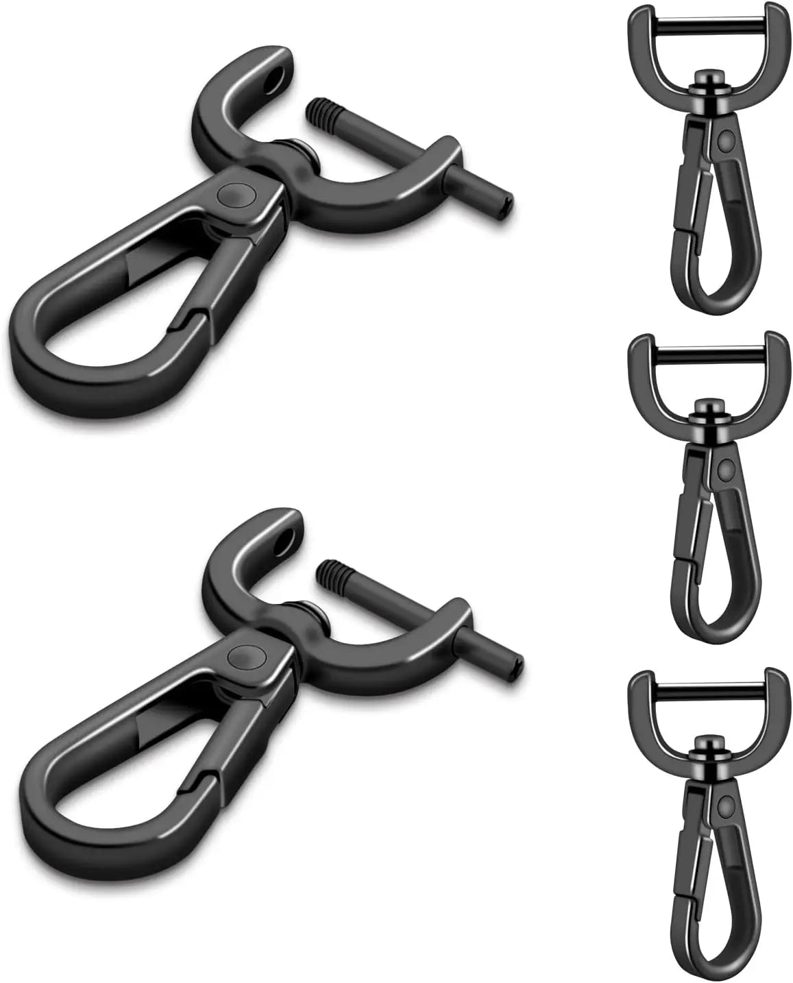 CooBigo 4Pack 5/8 Inch Detachable Snap Hook Swivel Clasp, Metal Swivel Lobster Claw Clasps for Paracord Lanyard, Purse Strap Clips Extender Hardware, Backpack Pendant, Pets Collar Accessory (Black) Wholesale Hub