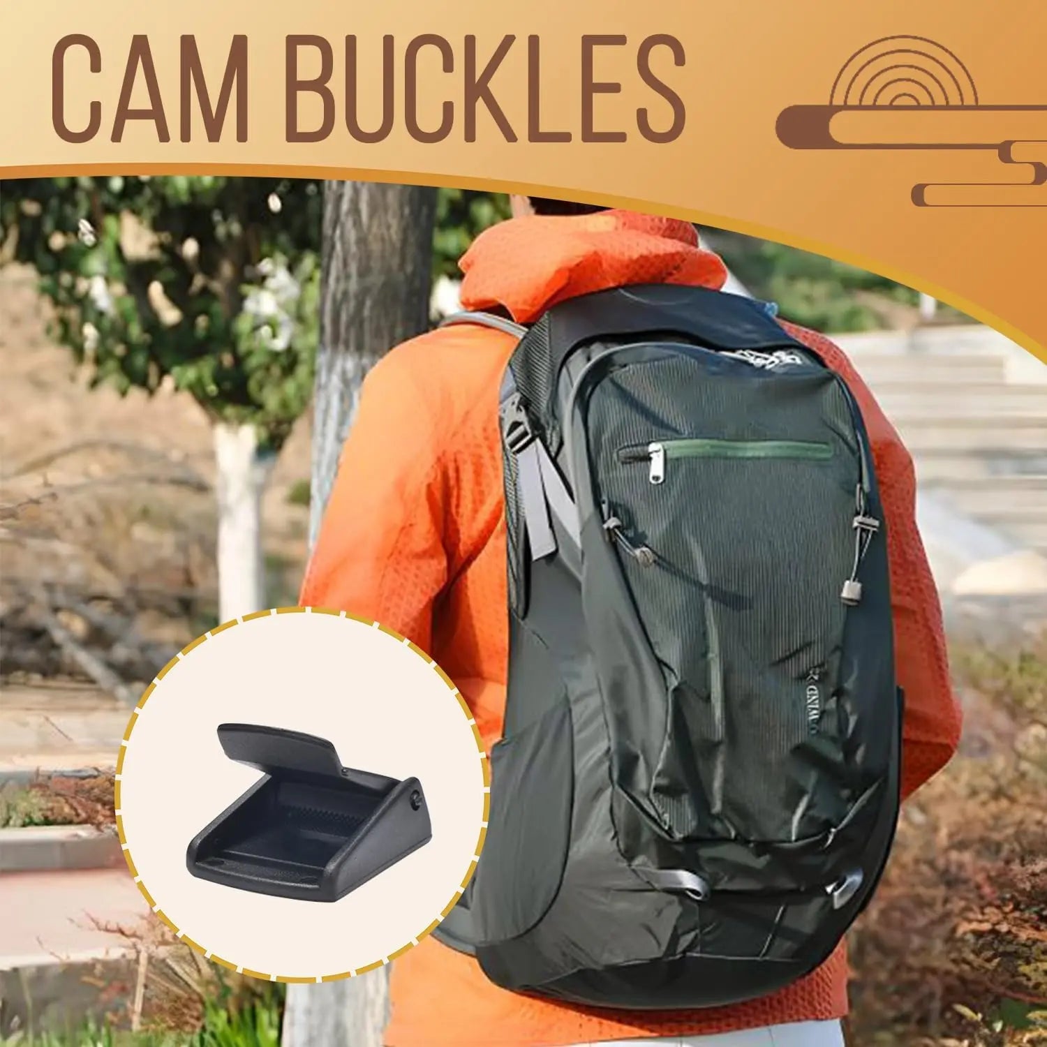 CooBigo 10Pack 1 Inch Black Cam Buckles, Plastic Toggle Buckle Clip for Pet Chest Vest, Car Roof Bag, Backpack Luggage Straps, Belt DIY Craft Accessories (25.5mm) Wholesale Hub