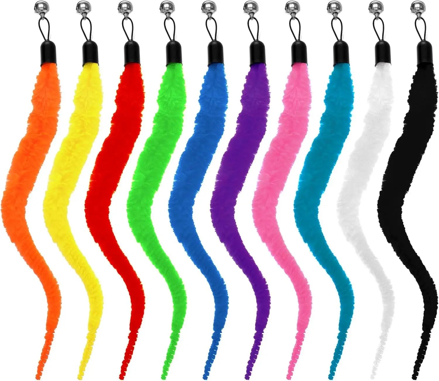 10 Packs Cat Worm Toys, Colorful Worm Cat Toy, Interactive Cats Wand Attachment Toys for Teaser Play and Chase Exercise with Kitten Wholesale Hub