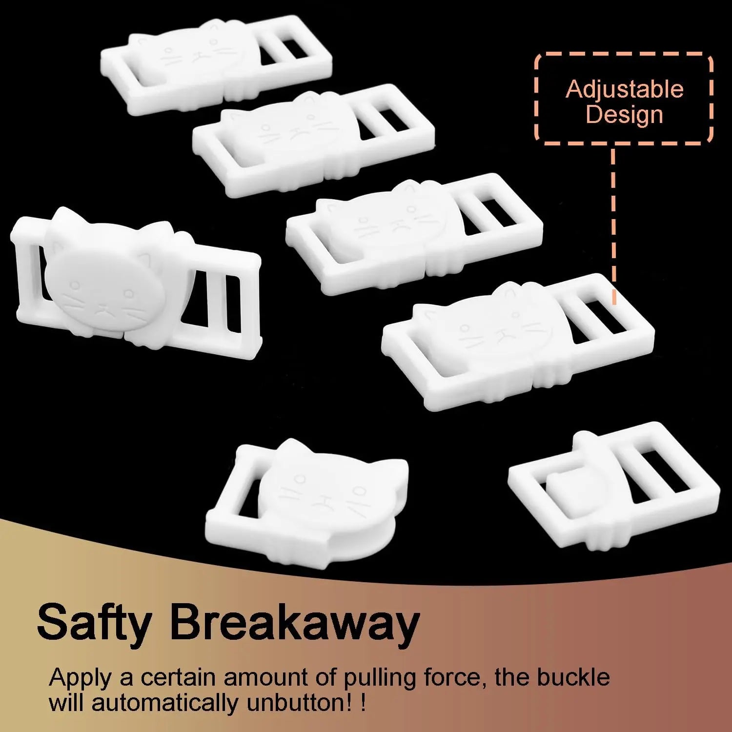 CooBigo 25Pack 3/8" Cat Collar Breakaway Clasps Accessories Plastic Adjustable Buckle Small Pet Supplies for Kitten Collar Straps DIY Cat Stuff(White) Wholesale Hub