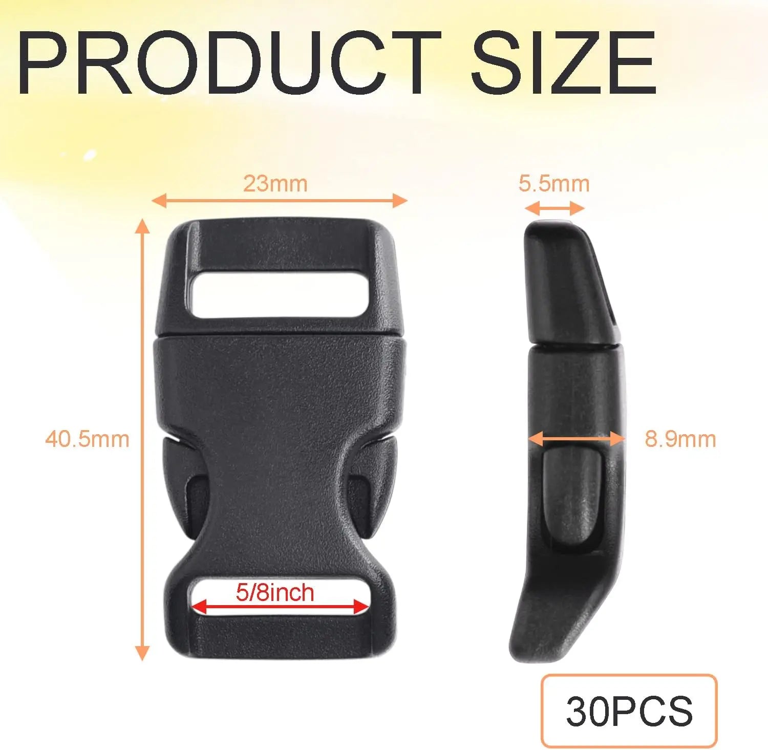 CooBigo 30 Pack 5/8 Inch Curved Paracord Bracelet Clip, Plastic Side Release Buckles for Parachute 550 Cord Paracord Bracelets Clasp Dog Collar Buckle DIY Craft Accessories Wholesale Hub