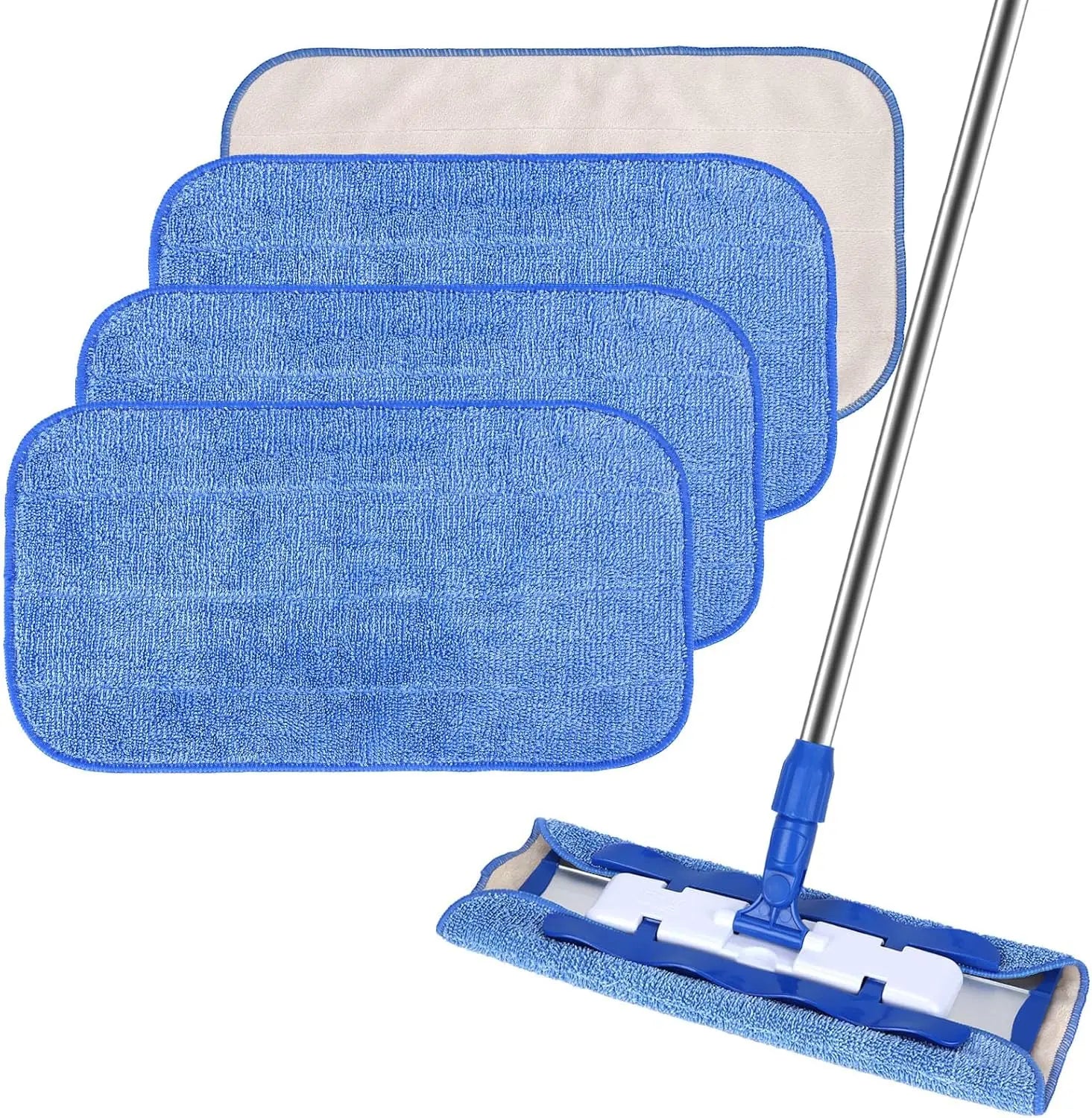 Microfiber Cleaning Cloth Compatible with MR SIGA Professional Microfiber Mop - Professional Reusable Flat Mop Refills - Mop Pads Replacement for Hardwood Cleaning (4 Pack) Wholesale Hub