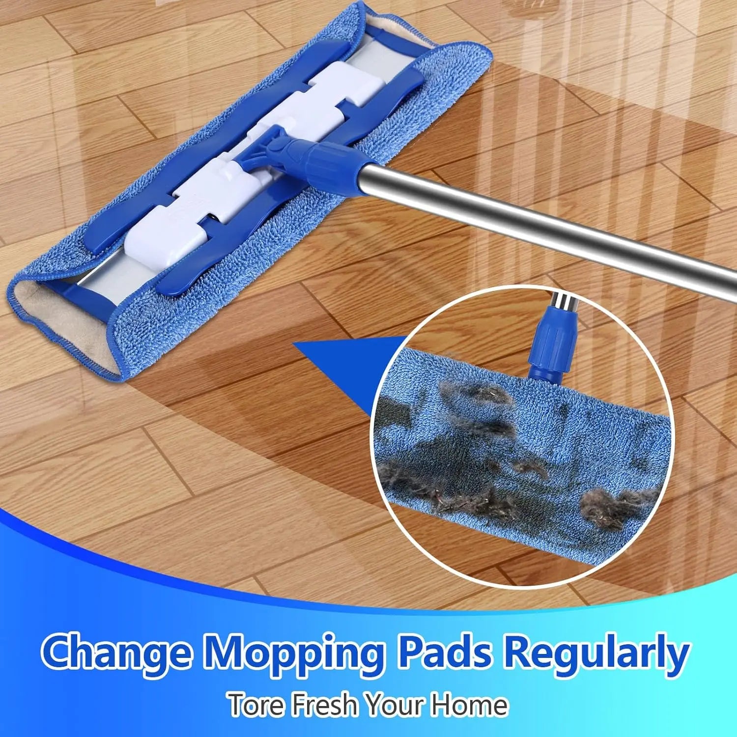 Microfiber Cleaning Cloth Compatible with MR SIGA Professional Microfiber Mop - Professional Reusable Flat Mop Refills - Mop Pads Replacement for Hardwood Cleaning (4 Pack) Wholesale Hub