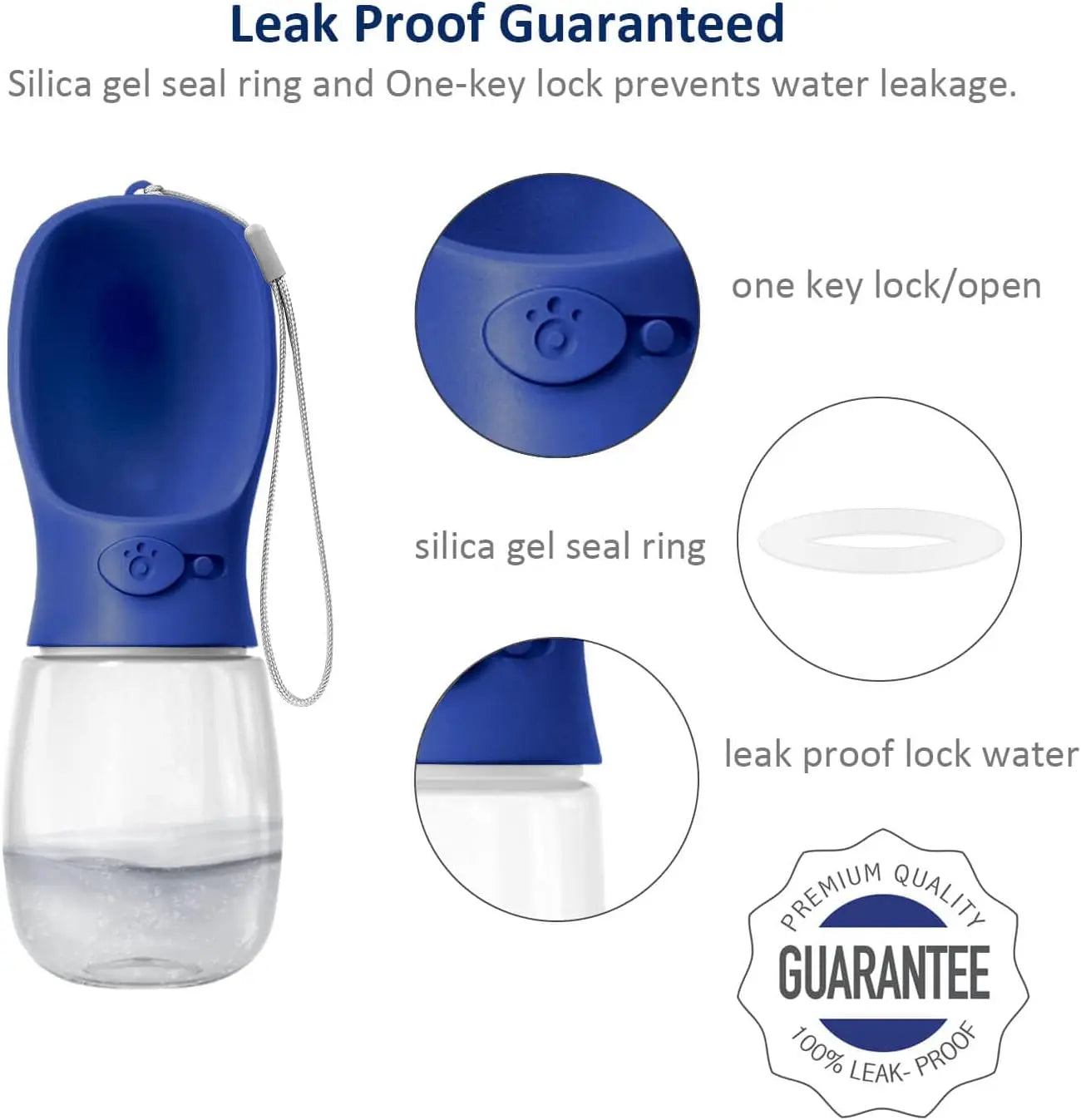 Portable Dog Water Bottle, 12 OZ, Leak Proof Puppy Water Dispenser with Drinking Feeder for Pets Outdoor Walking, Hiking, Travel, Food Grade Plastic Wholesale Hub