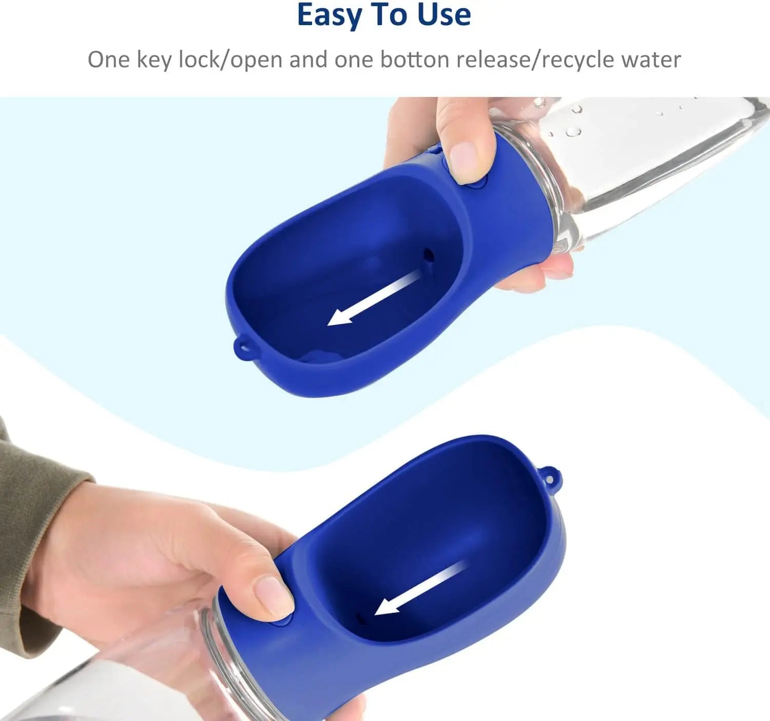 Portable Dog Water Bottle, 12 OZ, Leak Proof Puppy Water Dispenser with Drinking Feeder for Pets Outdoor Walking, Hiking, Travel, Food Grade Plastic Wholesale Hub