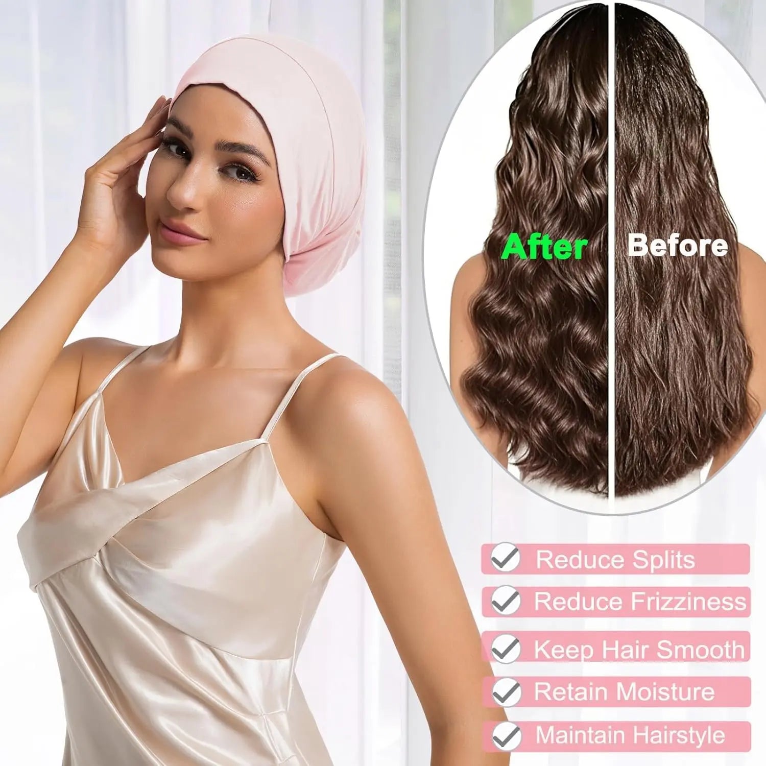 Sleep Cap Bonnet for Sleeping Black Women Men, Adjtable Cooling Lining Bonnets for Curly Hair Wrap Braids Beanie Night Hat Wholesale Hub