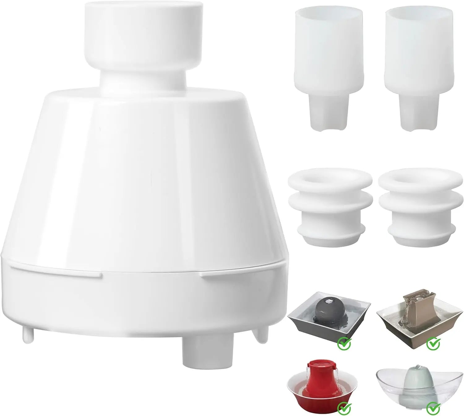 Cat Water Fountain Replacement Filter Housing & Silicone Nozzle Plug Set Pet Water Dispenser, Pet Fountain Parts Accessories (B. 1 Housing+2 Silicone Nozzle Plug) Wholesale Hub