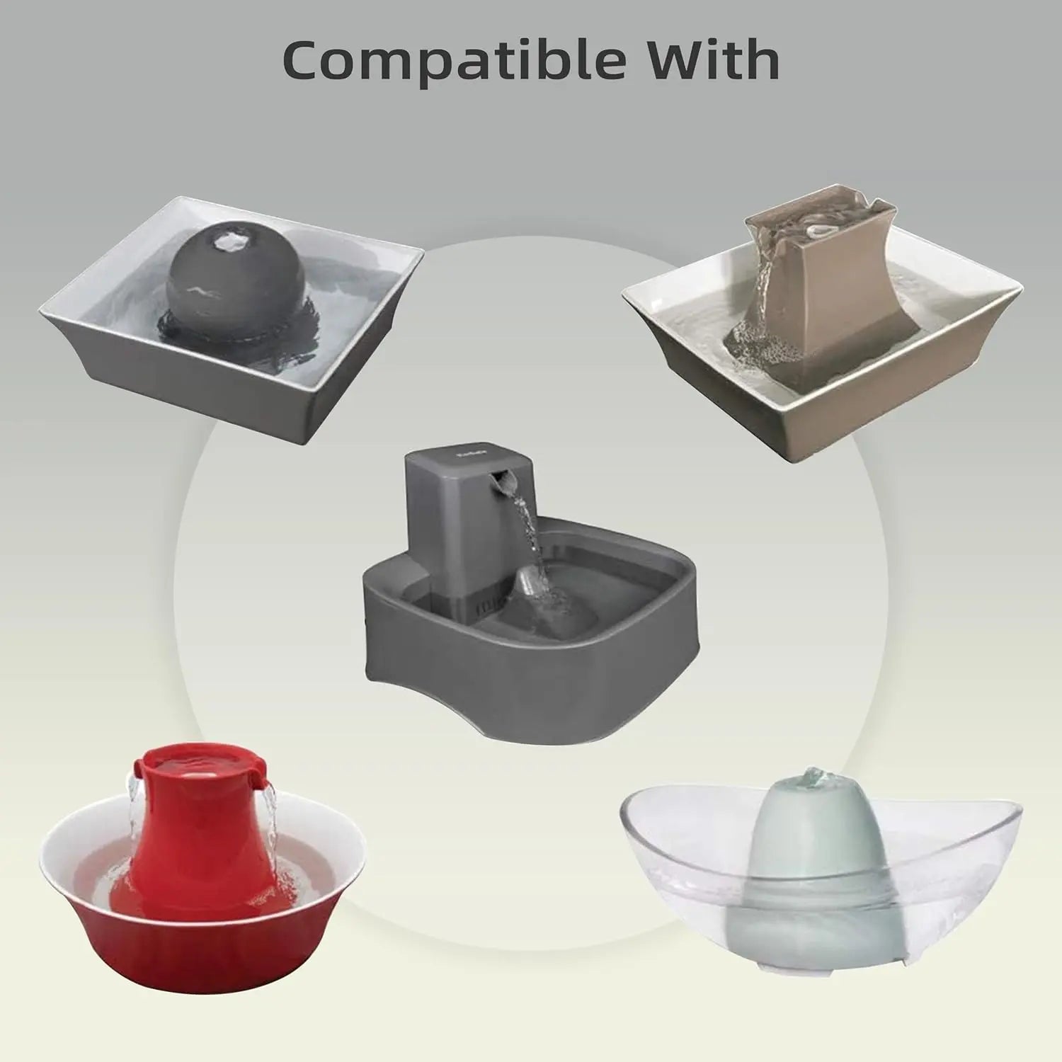 Cat Water Fountain Replacement Filter Housing & Silicone Nozzle Plug Set Pet Water Dispenser, Pet Fountain Parts Accessories (B. 1 Housing+2 Silicone Nozzle Plug) Wholesale Hub