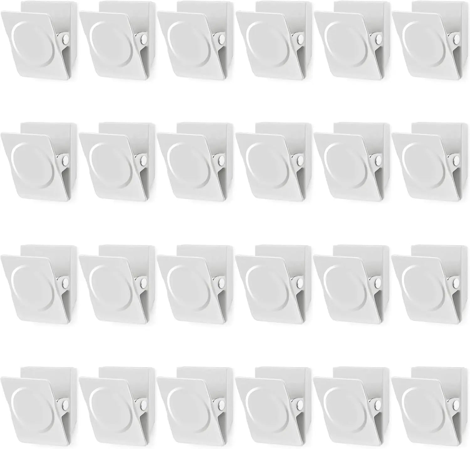 24Pcs Whiteboard Magnets, Strong Magnetic Clips Refrigerator Magnet, Magnet Clips Heavy Duty, White Metal Clip with Magnets for Home, Office, Classroom Teacher Supplies Wholesale Hub