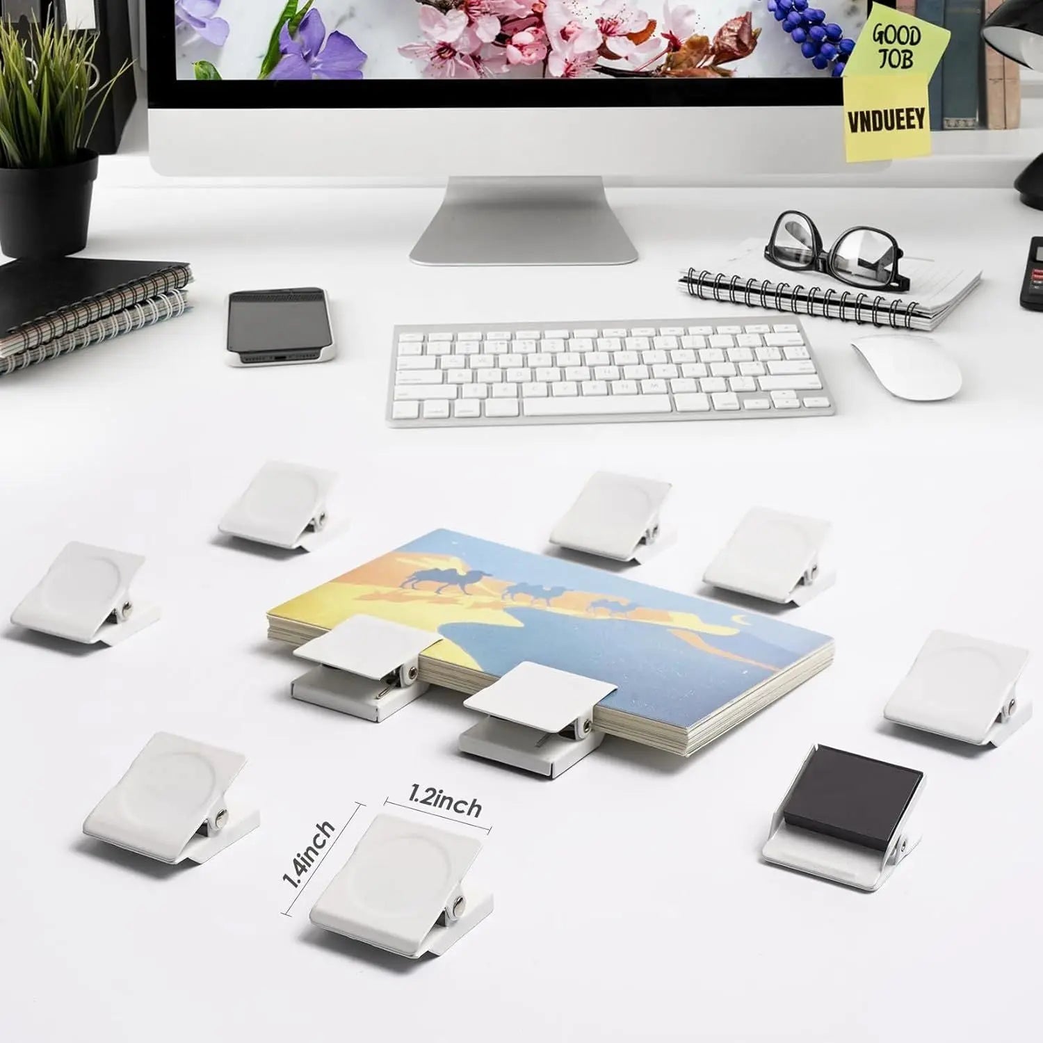 24Pcs Whiteboard Magnets, Strong Magnetic Clips Refrigerator Magnet, Magnet Clips Heavy Duty, White Metal Clip with Magnets for Home, Office, Classroom Teacher Supplies Wholesale Hub