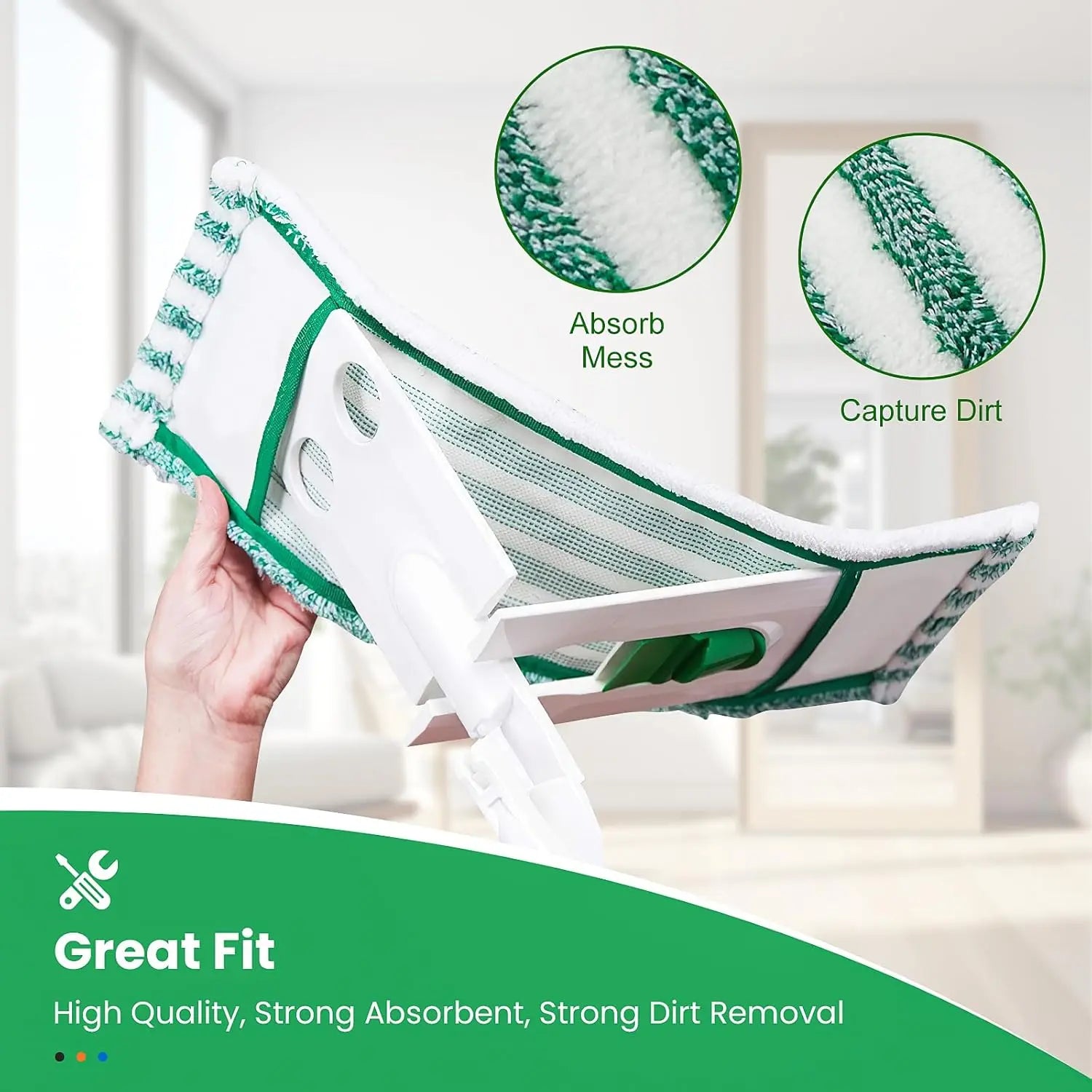 4 Pack Microfiber Mop Heads for Libman Microfiber Floor Mop, Mop Pads Refills for Libman Mop Head Replacement, Reusable & Washable Pads for Multi-Surface Floors, Wet & Dry Cleaning Pad Wholesale Hub